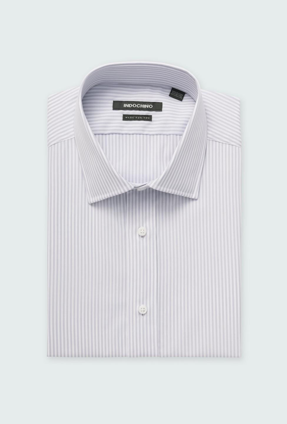Helston Anti-Wrinkle Pinstripe Gray Shirt