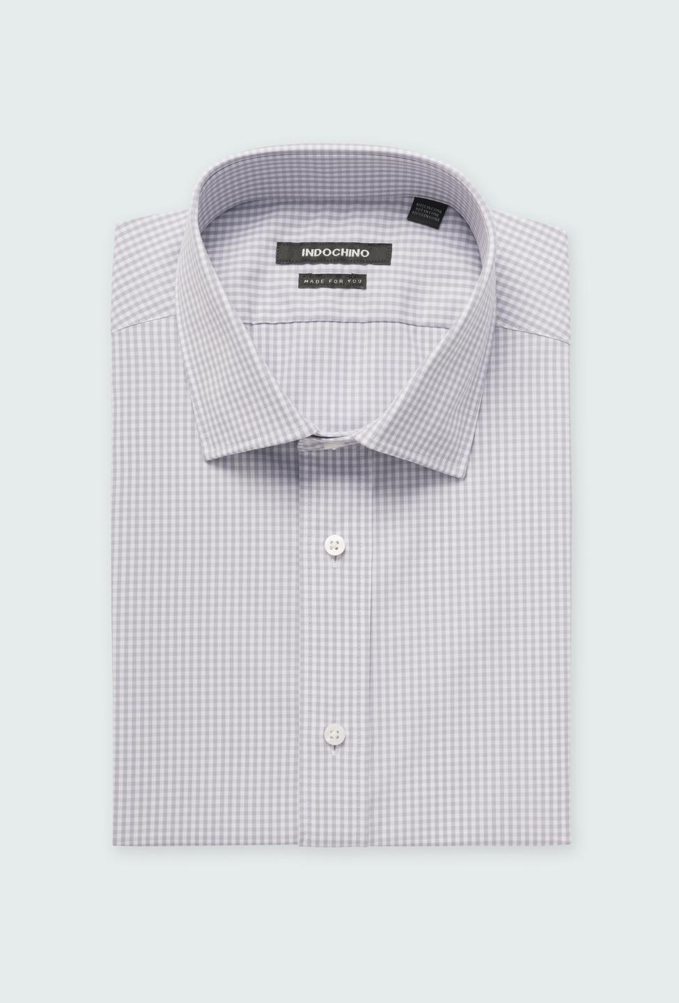 Helston Anti-Wrinkle Gingham Gray Shirt