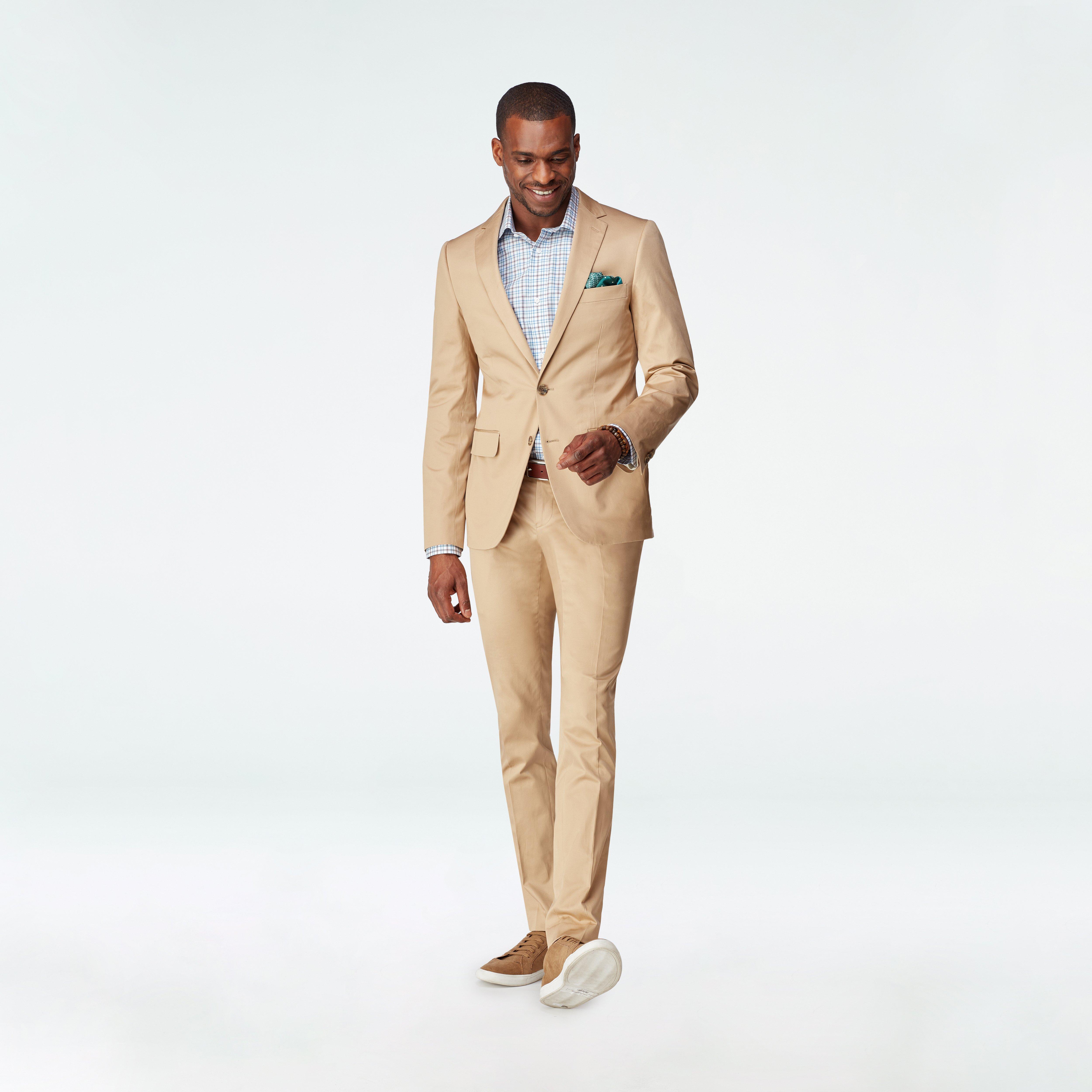 Khaki Stretch Cotton Suit