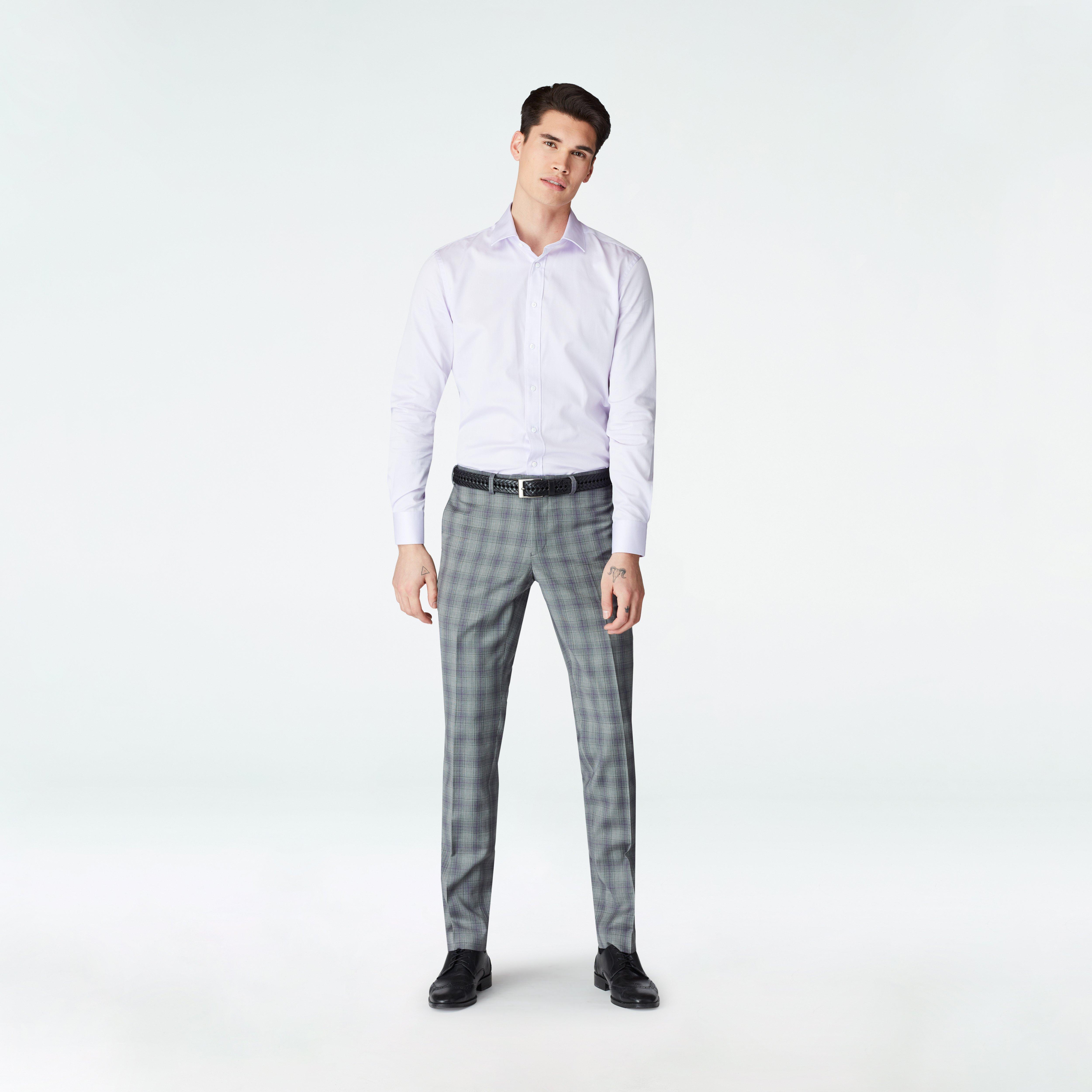 Light Gray Plaid Pants