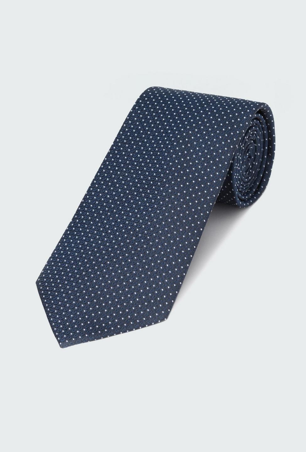 Navy Micro Foulard Tie