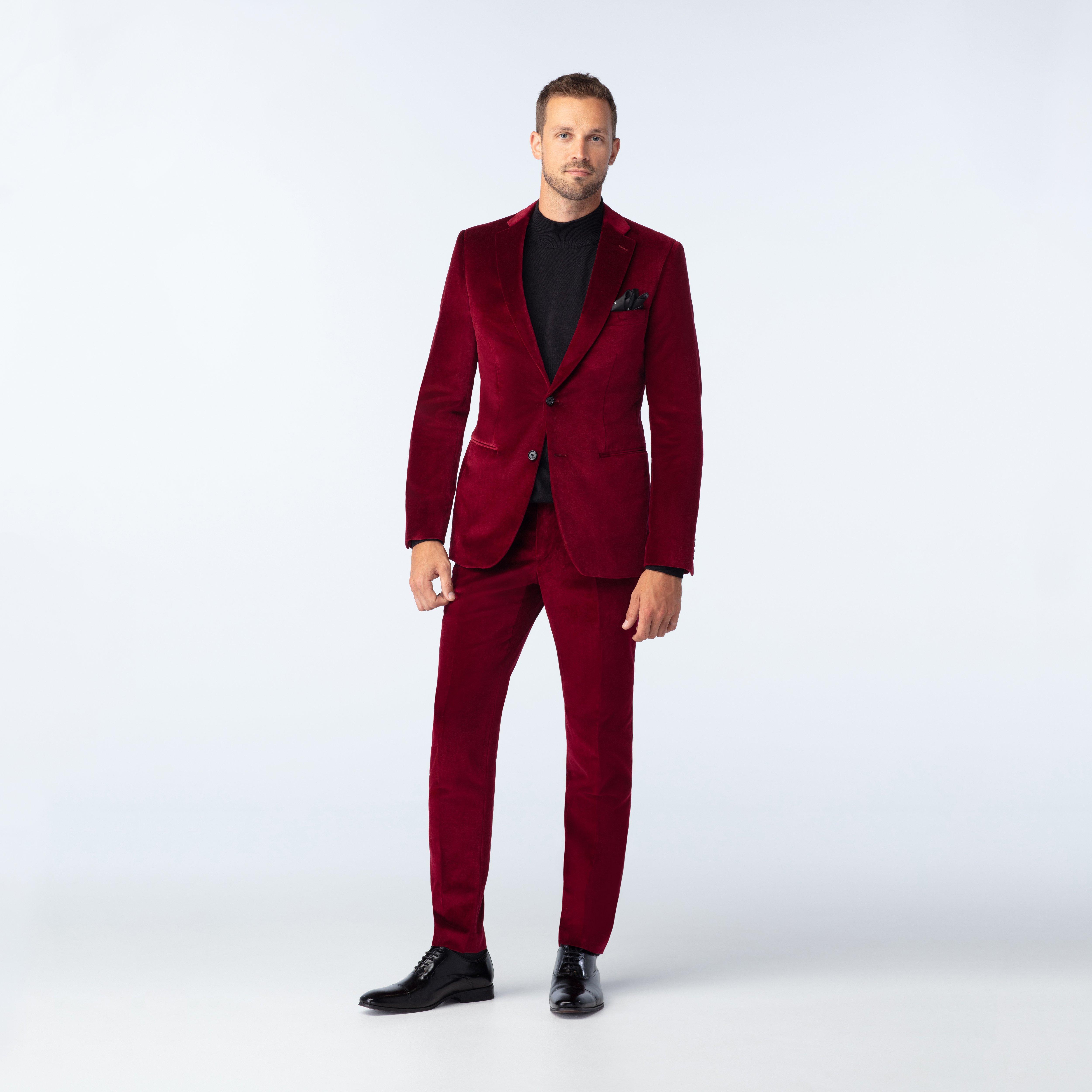 Harford Velvet Burgundy Suit