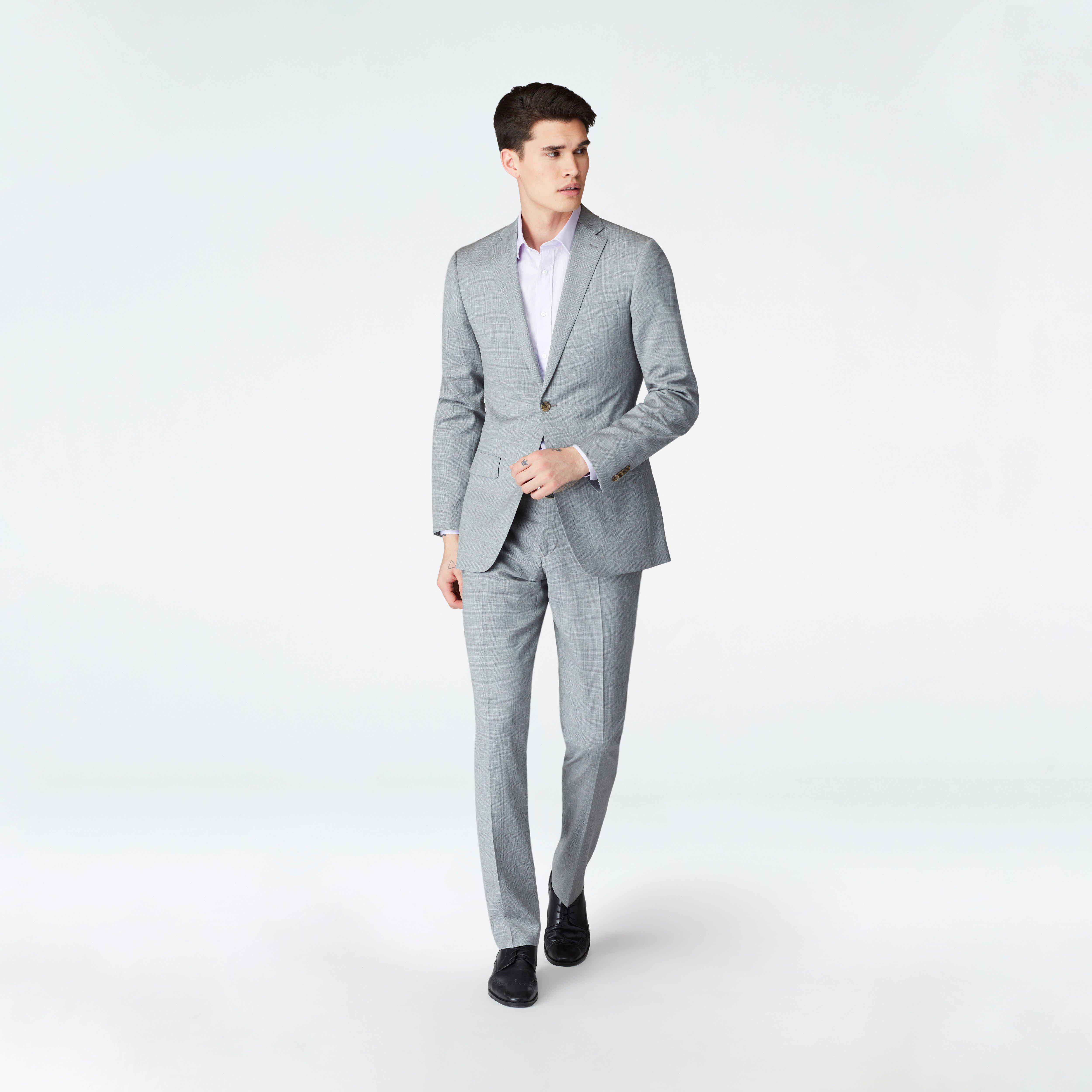 Conway Prince of Wales Light Gray Suit