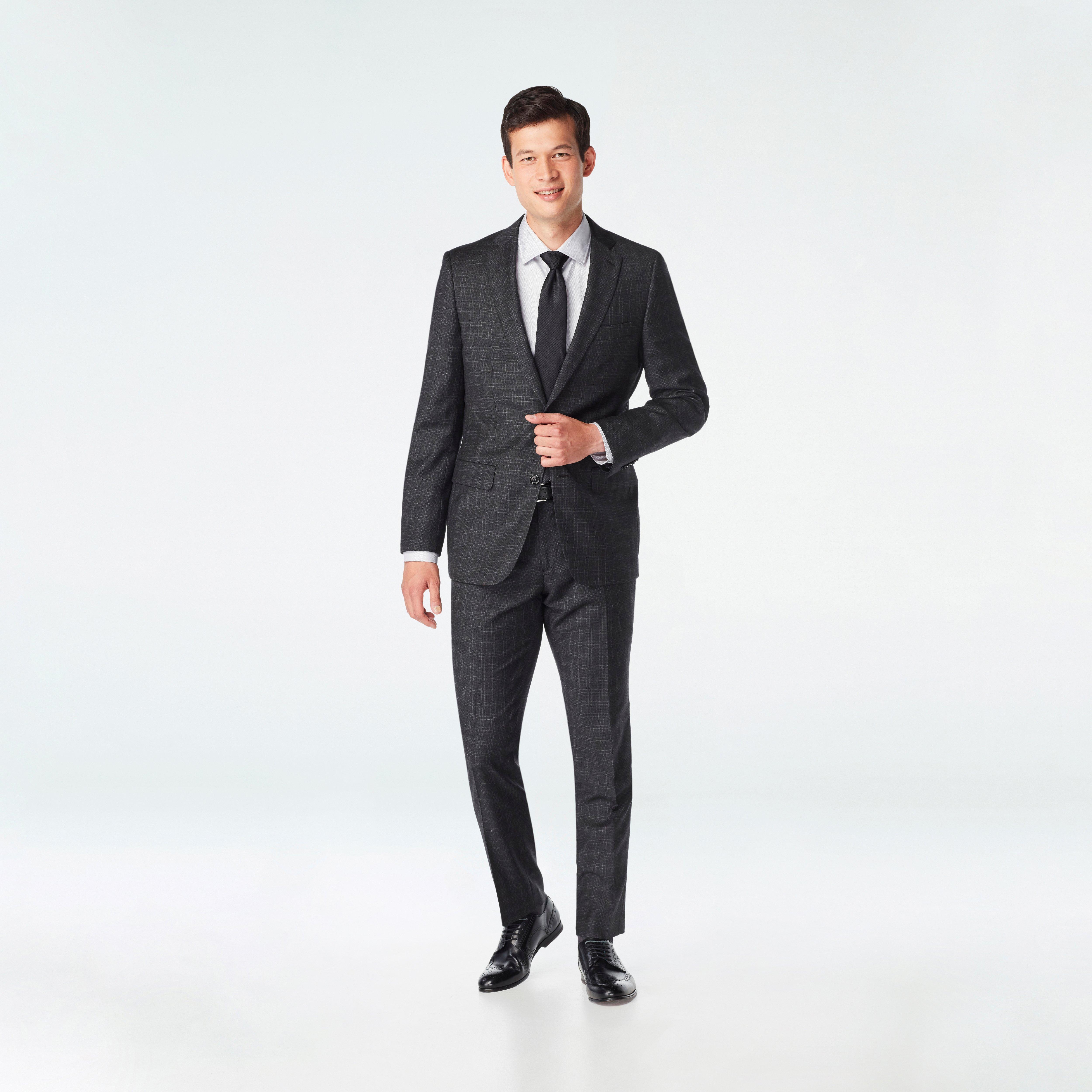 Doncaster Micro Check Charcoal Suit (140694565)