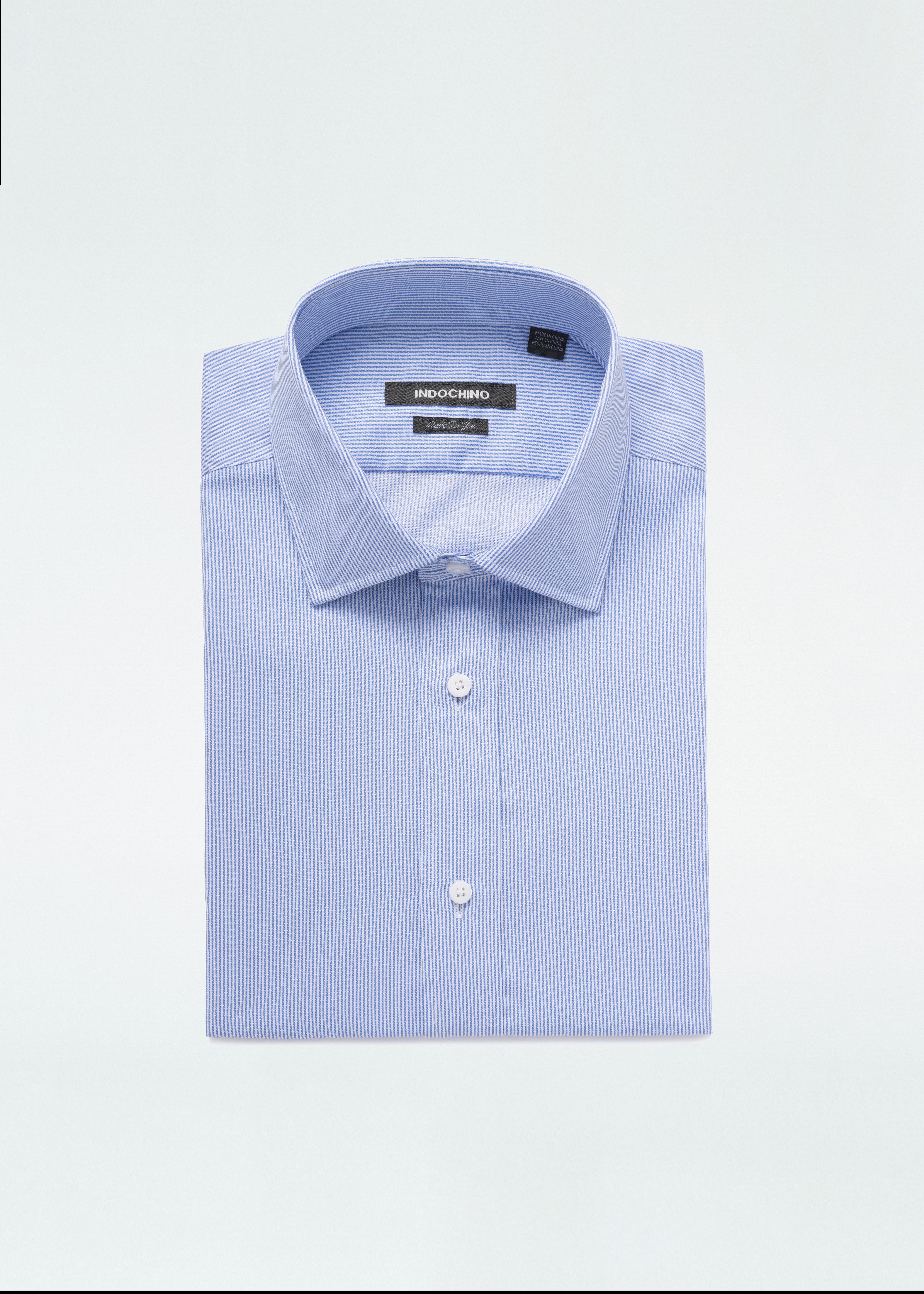 Men's Dress Shirts -Hyde Stripe Dark Navy Shirt | INDOCHINO