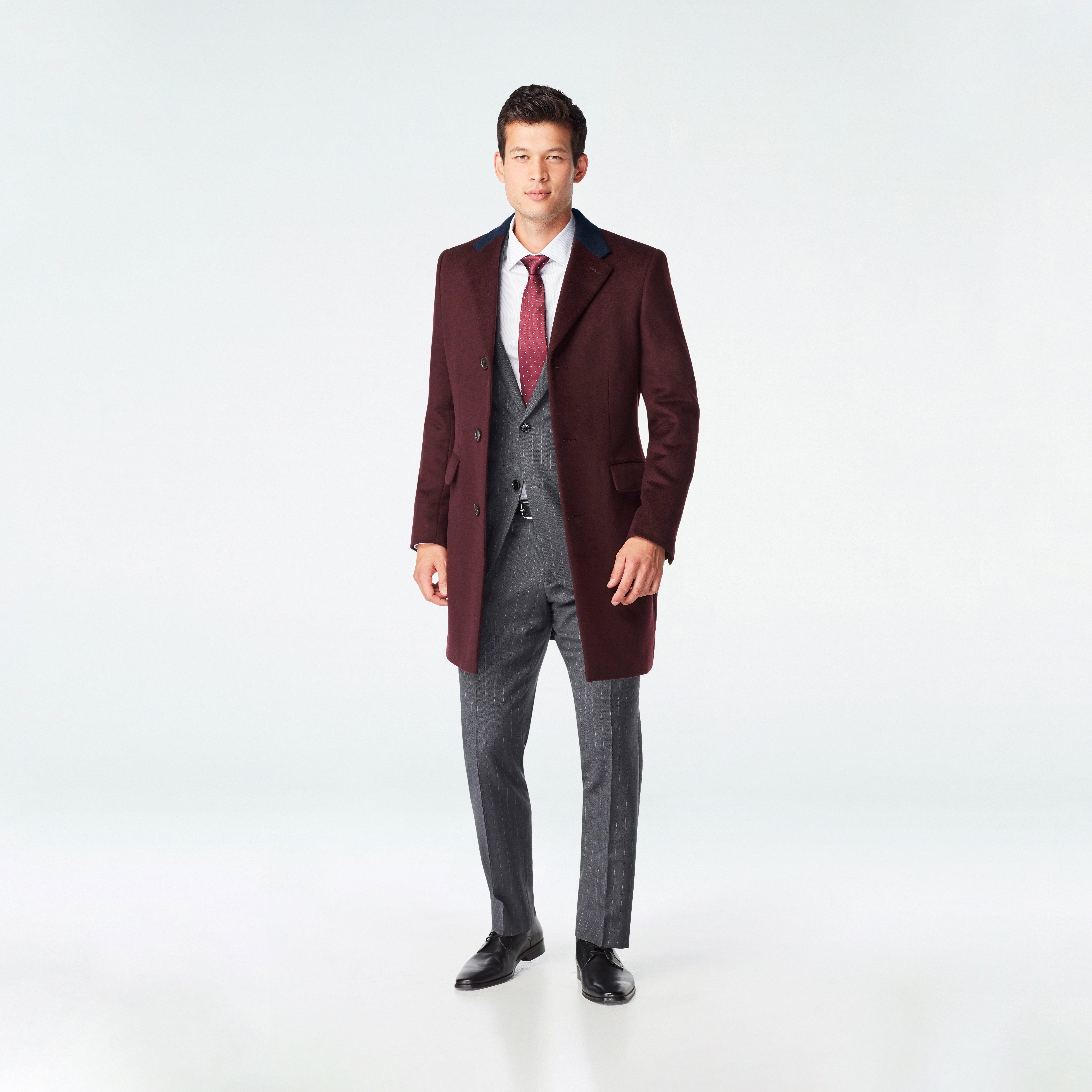 Huntley Burgundy Chesterfield Overcoat