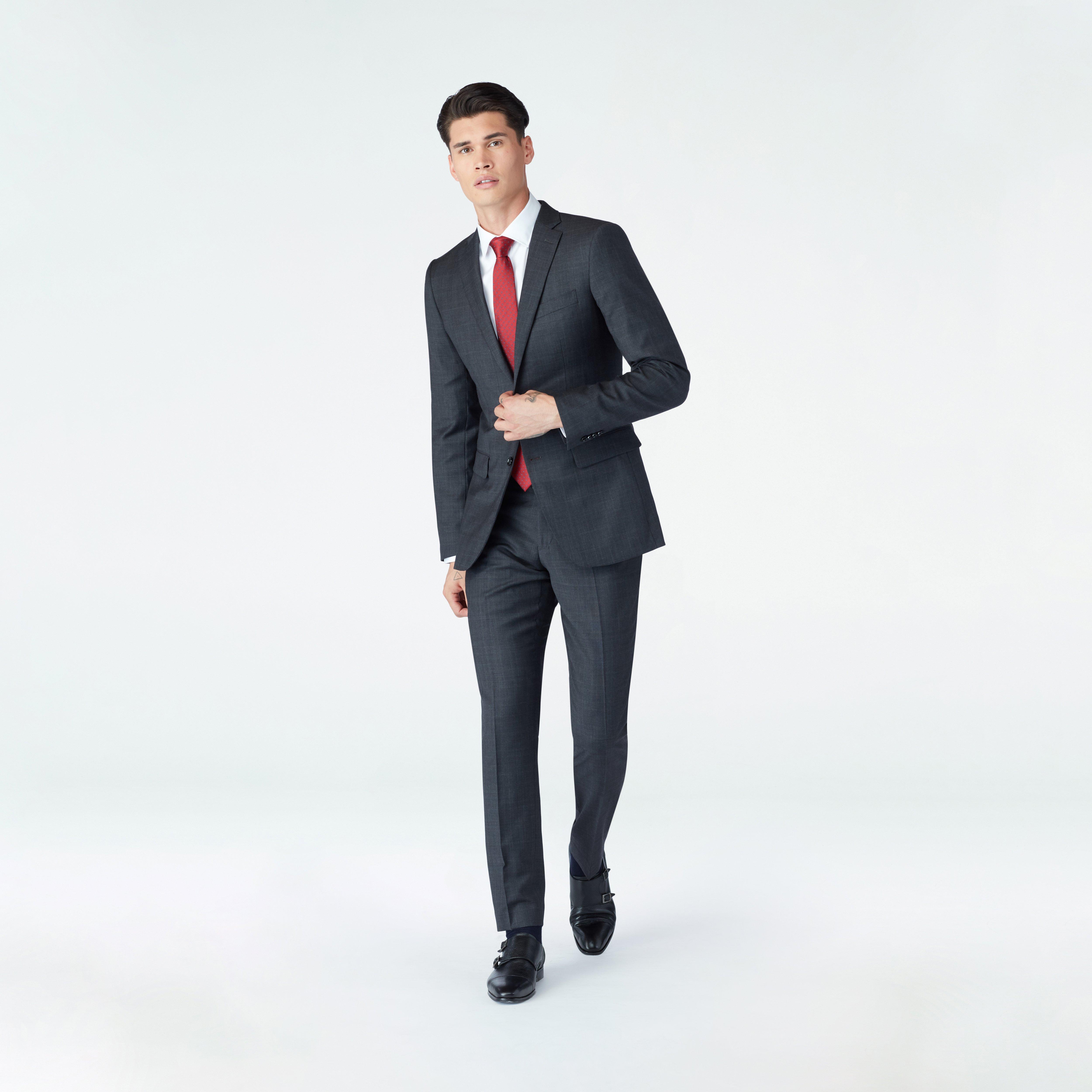 Indochino Men's Custom Harrogate Glen Check Black Suit