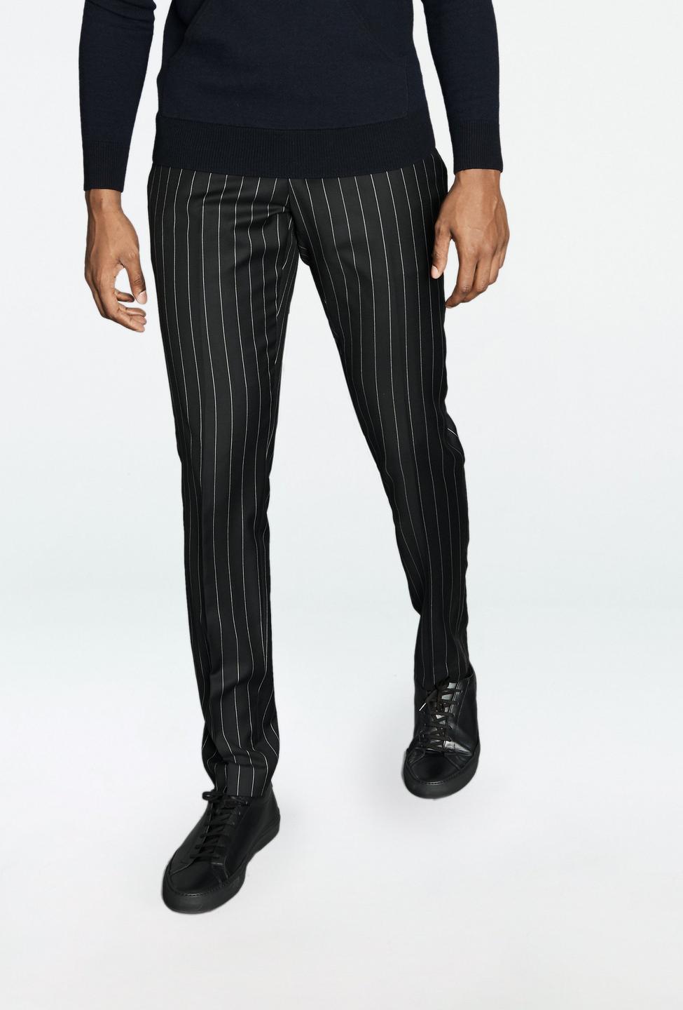 RJ Chalk Stripe Black Pants