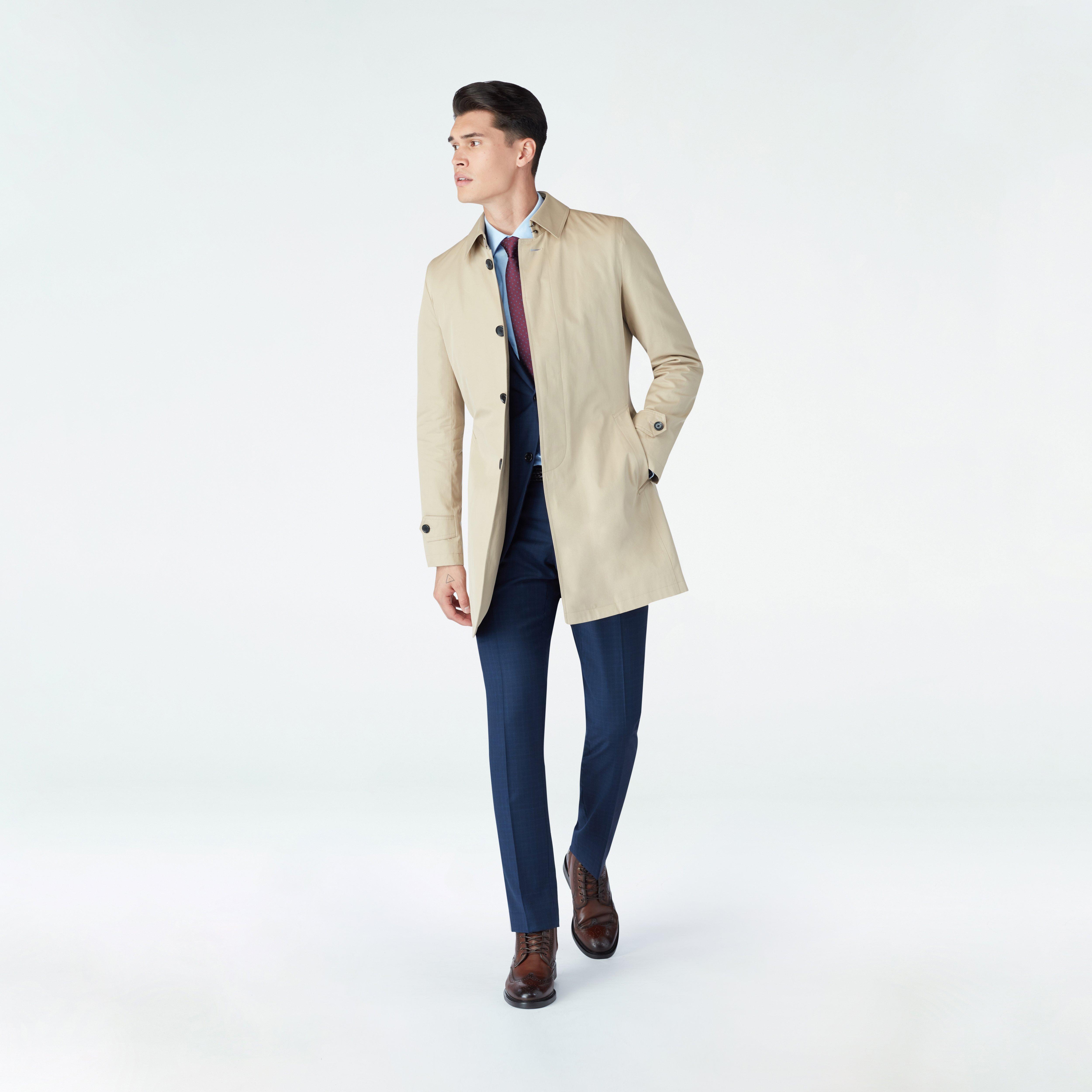 Men's Custom Trenchcoats - Highcliffe Khaki Mac Coat with