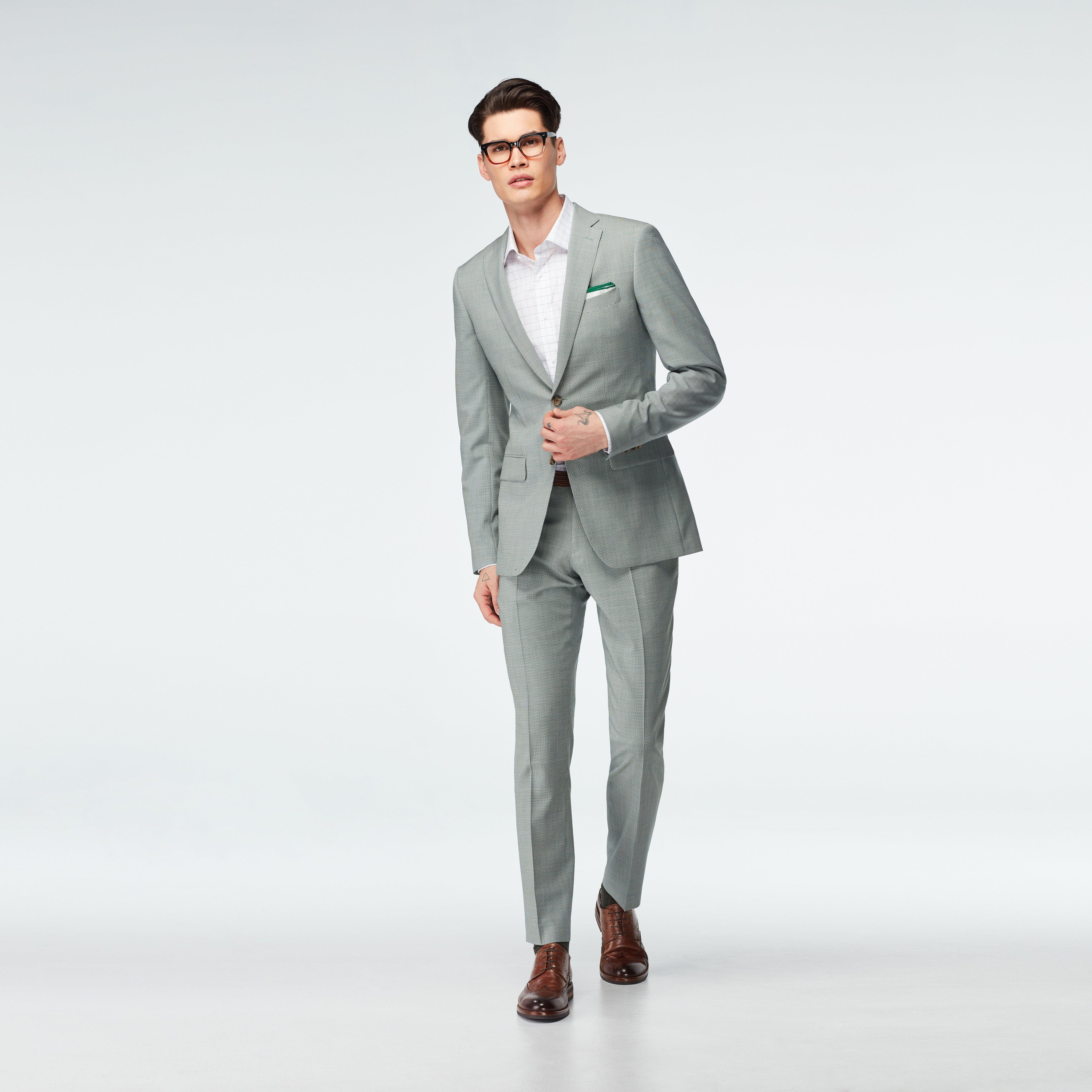 Coalville Micro Houndstooth Green Suit