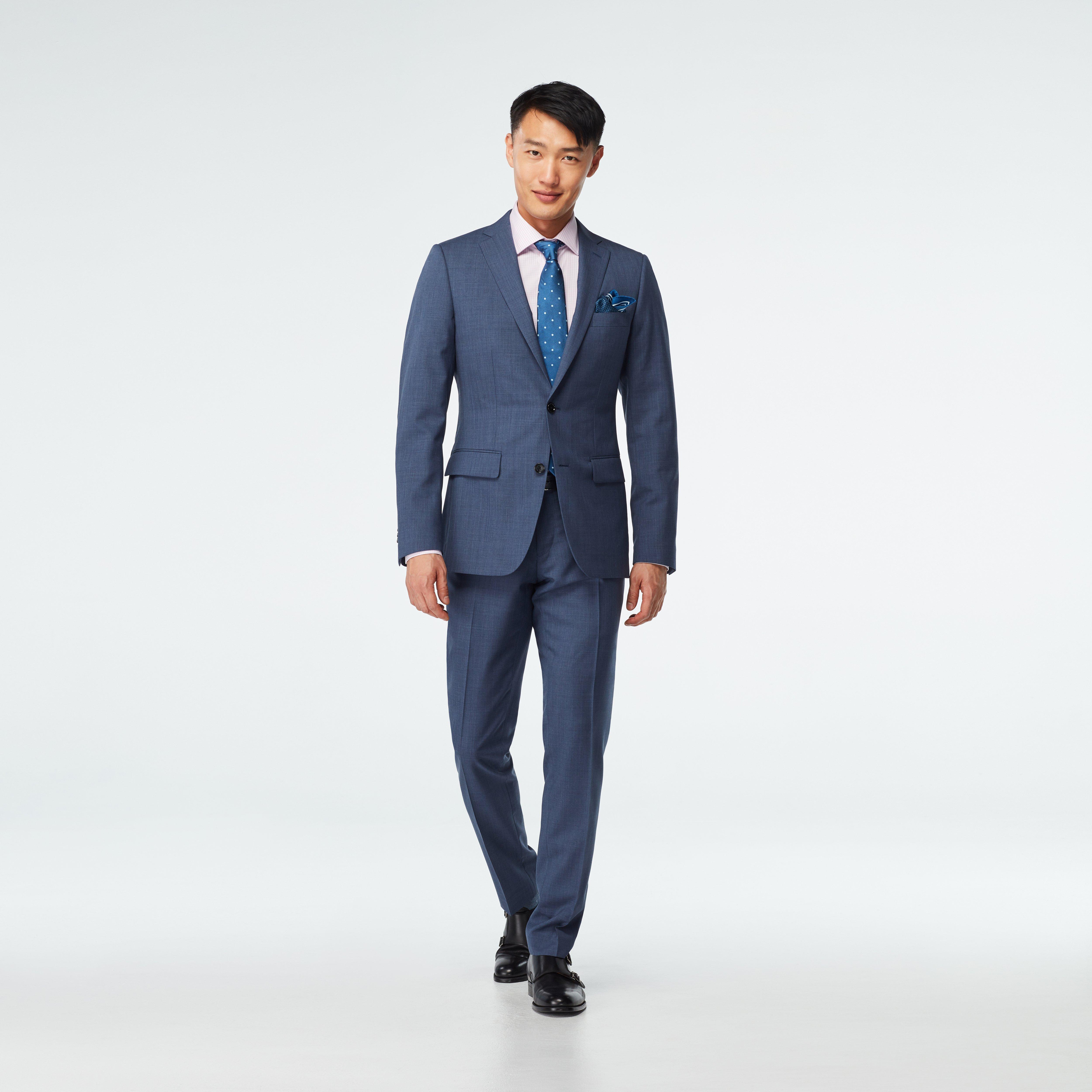 Hamilton Sharkskin Light Blue Suit