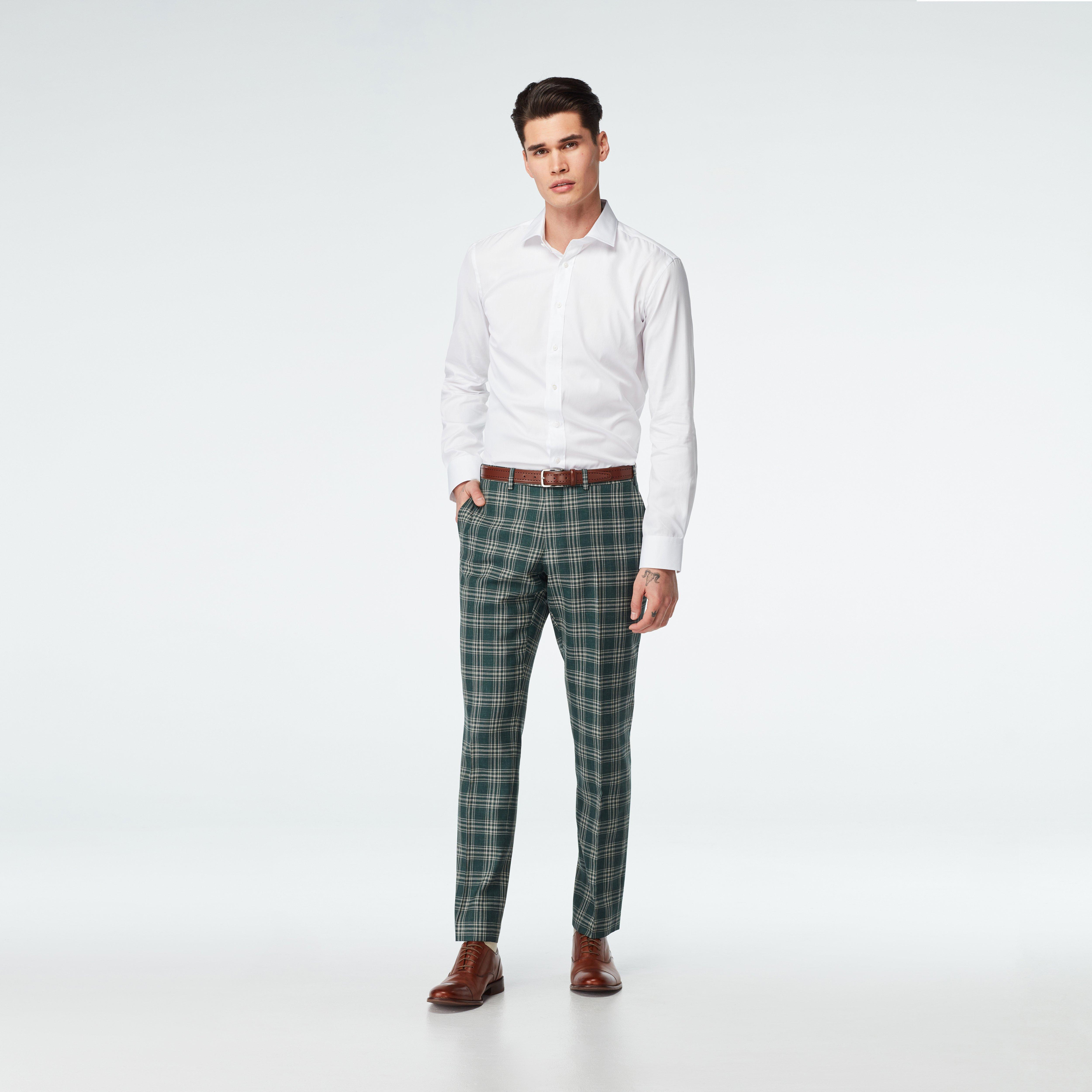 light green plaid pants