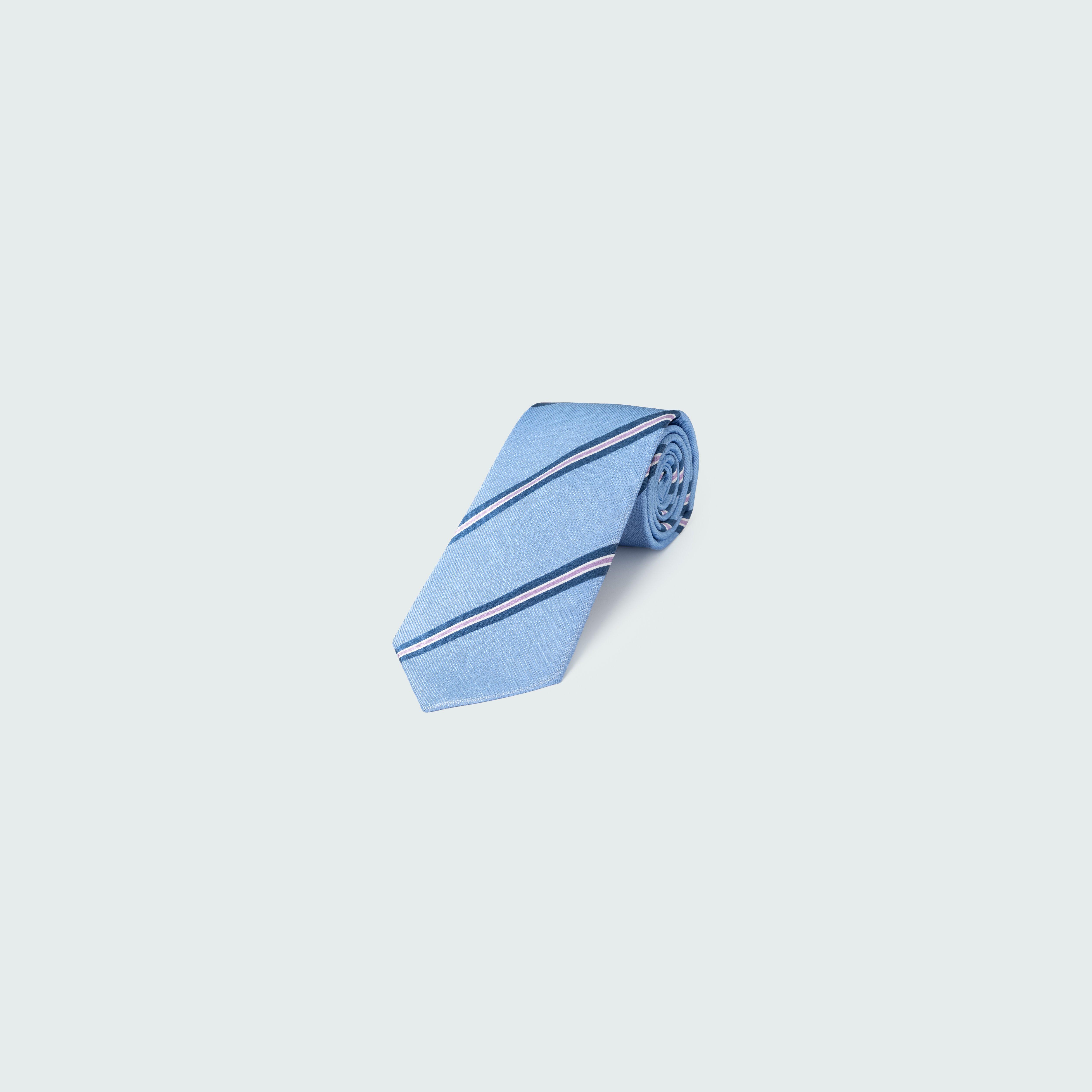 Light Blue with Navy Stripe Tie