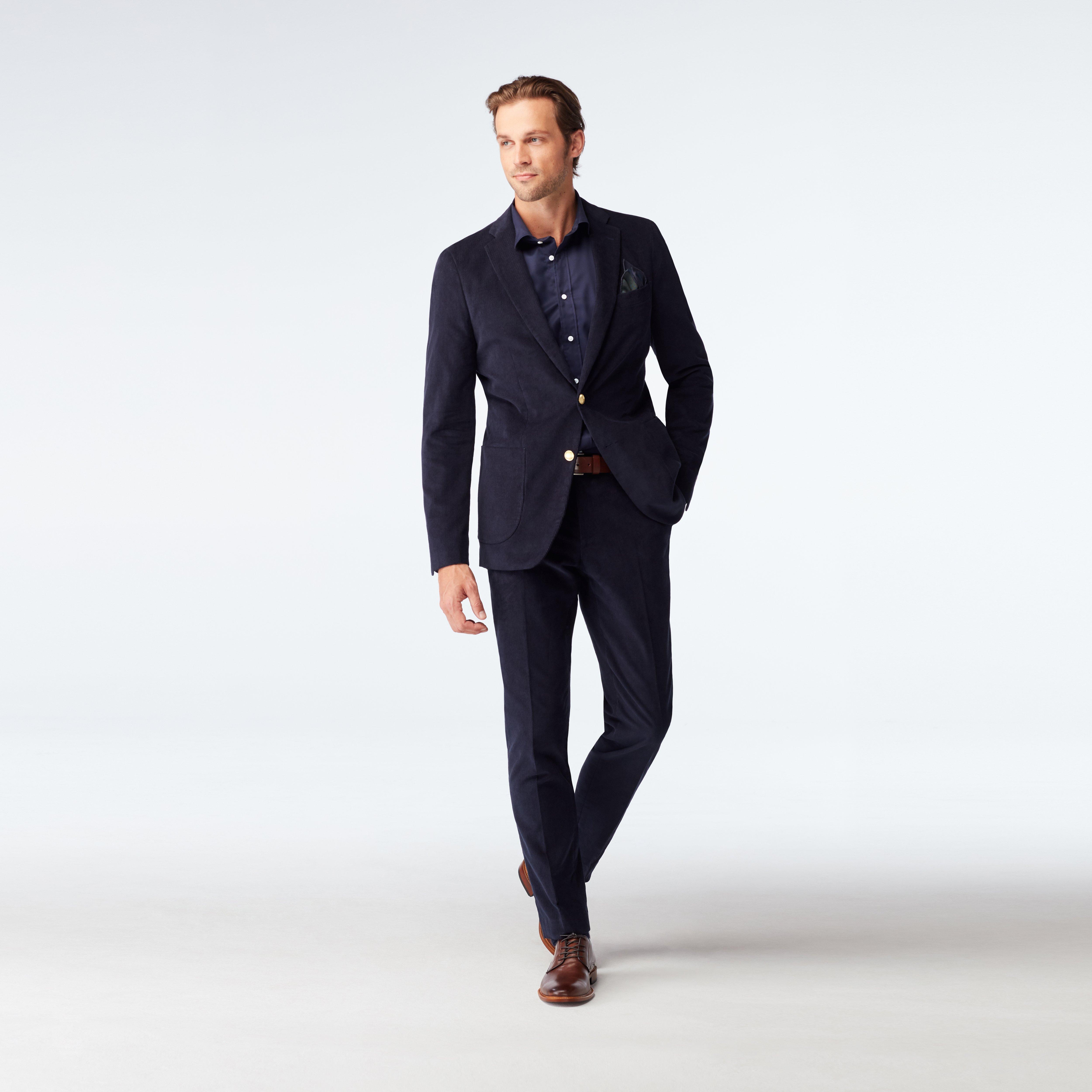 Custom Suits Made For You - Flaxton Corduroy Navy Suit | INDOCHINO