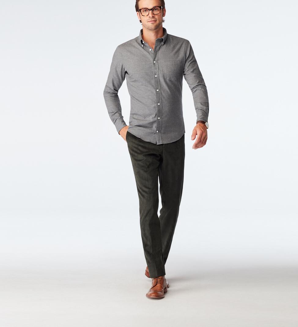 Foxdale Graph Check Gray Casual Shirt
