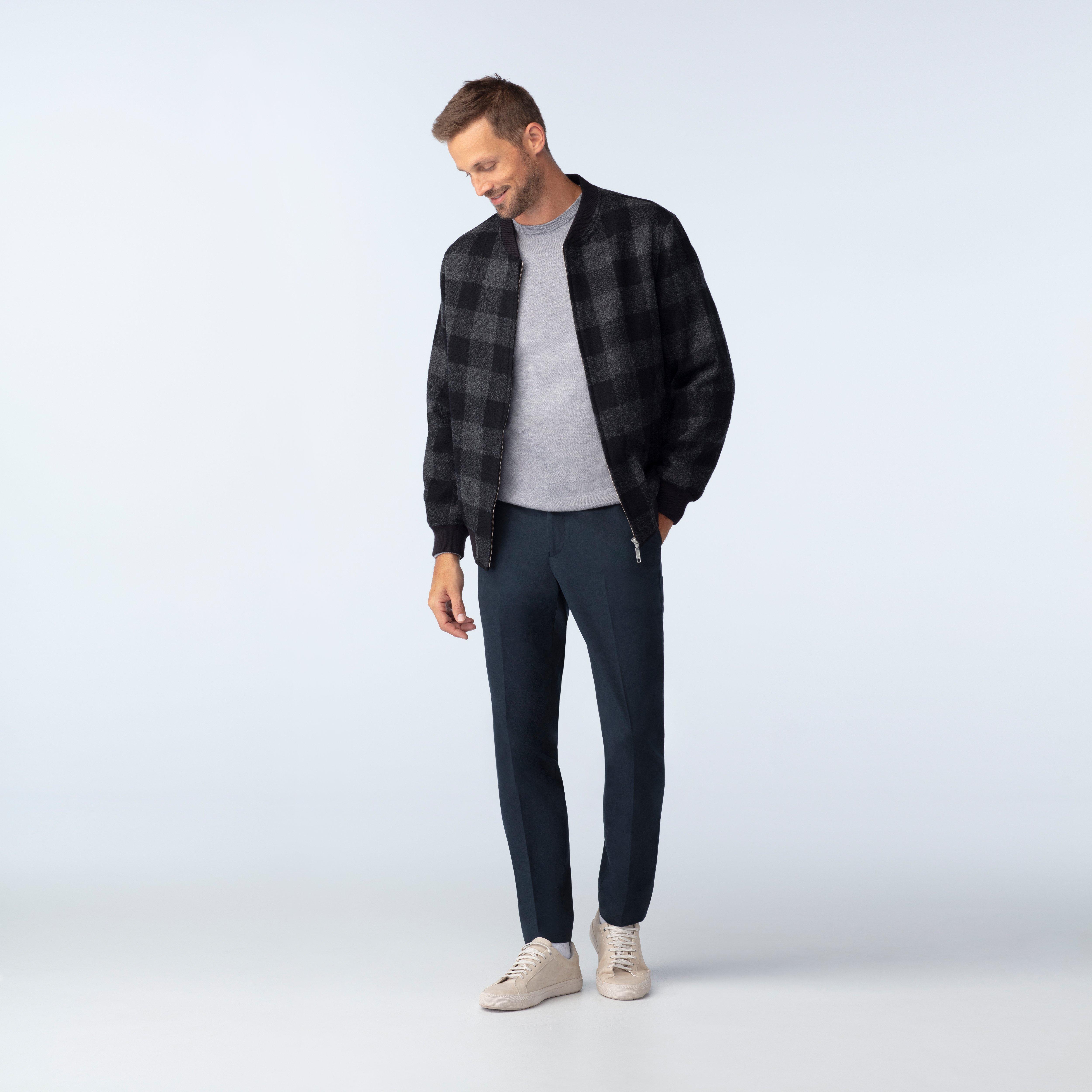 Bradford Buffalo Plaid Gray Bomber Jacket