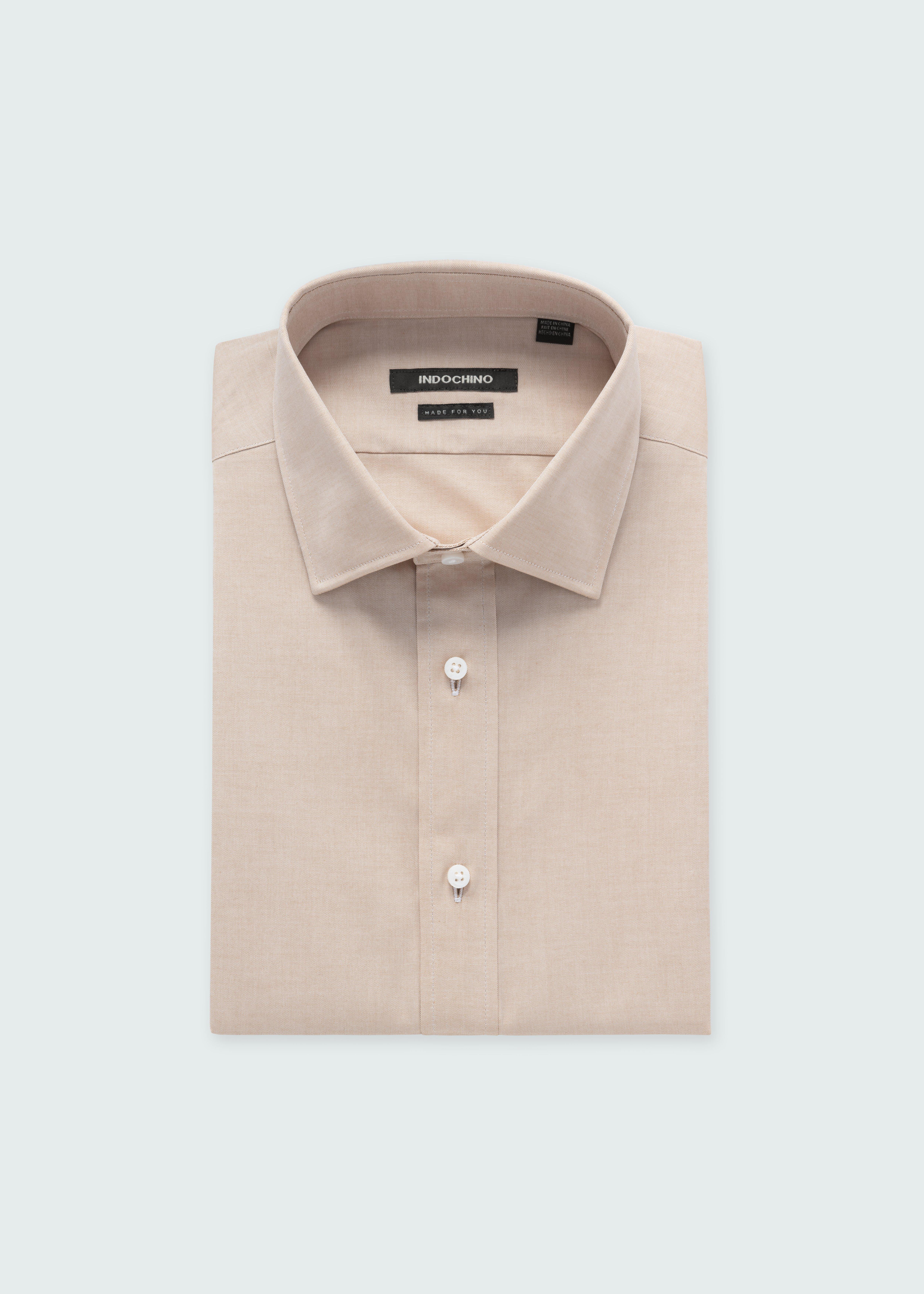 Men's Dress Shirts - Helmsley Oxford Light Camel Shirt | INDOCHINO