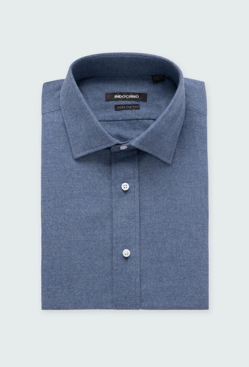 Glynn Brushed Melange Blue Shirt