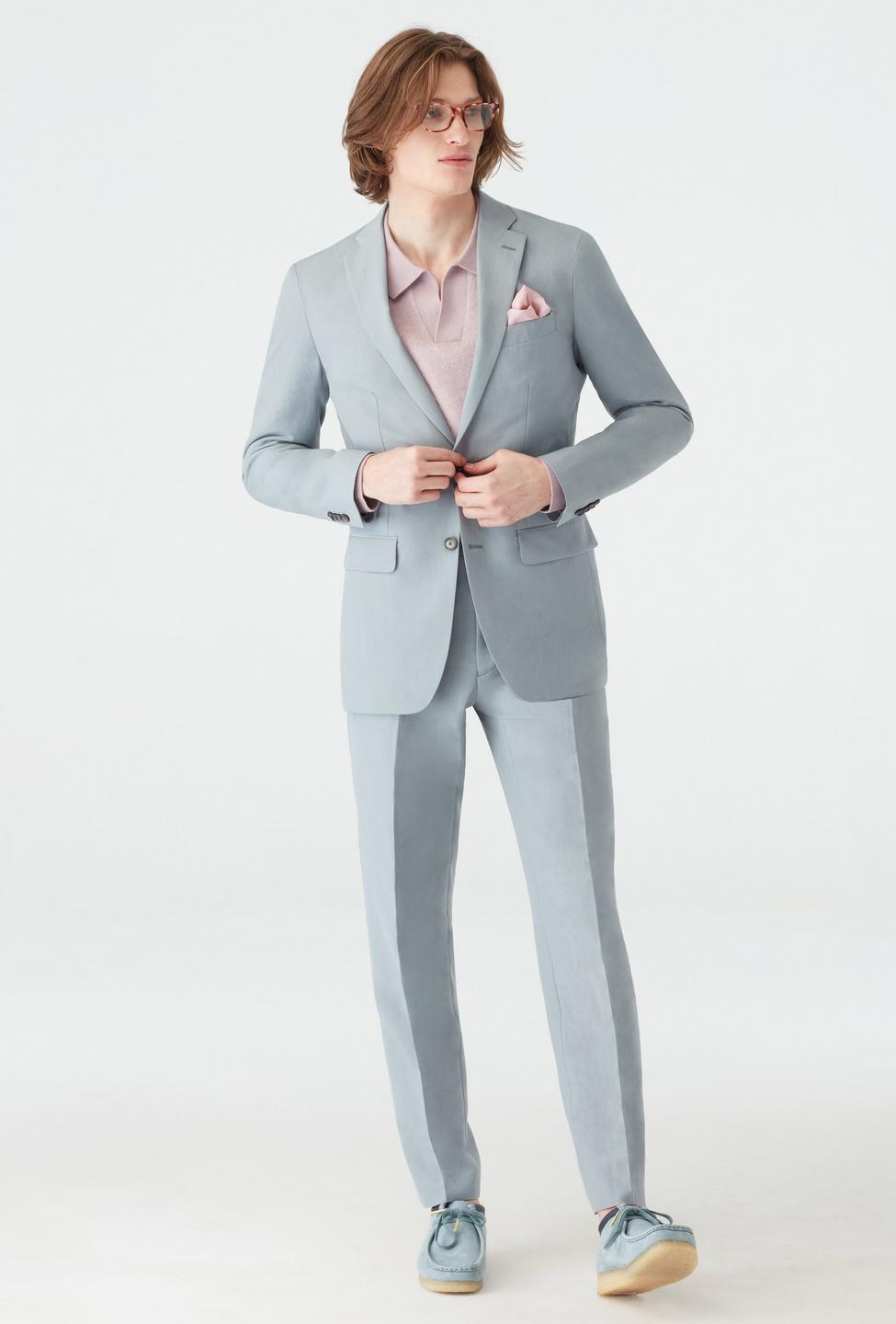 Kelly Wool Silk Dove Gray Suit
