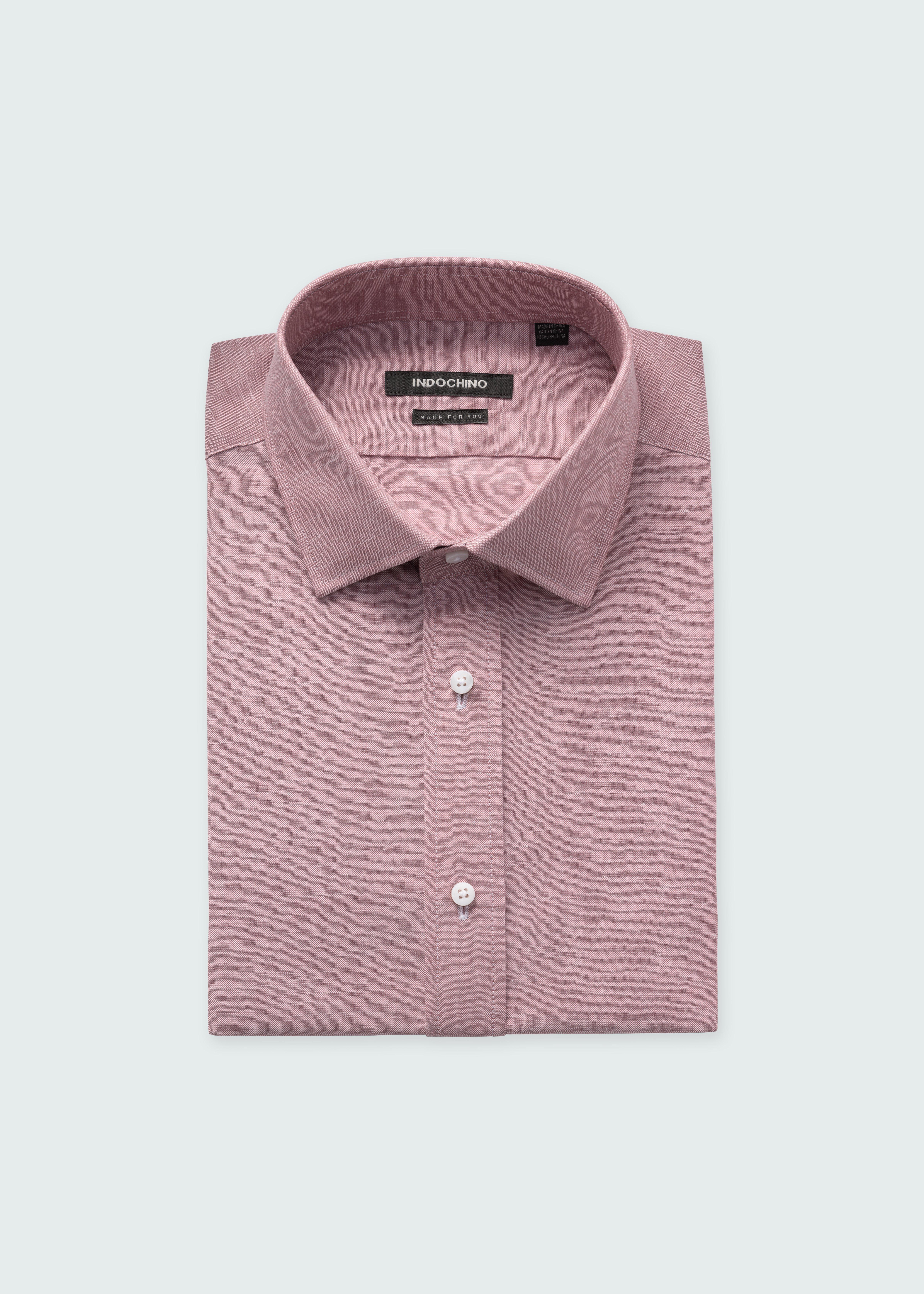 Men's Dress Shirts - Sudbury Cotton Linen Rose Shirt | INDOCHINO