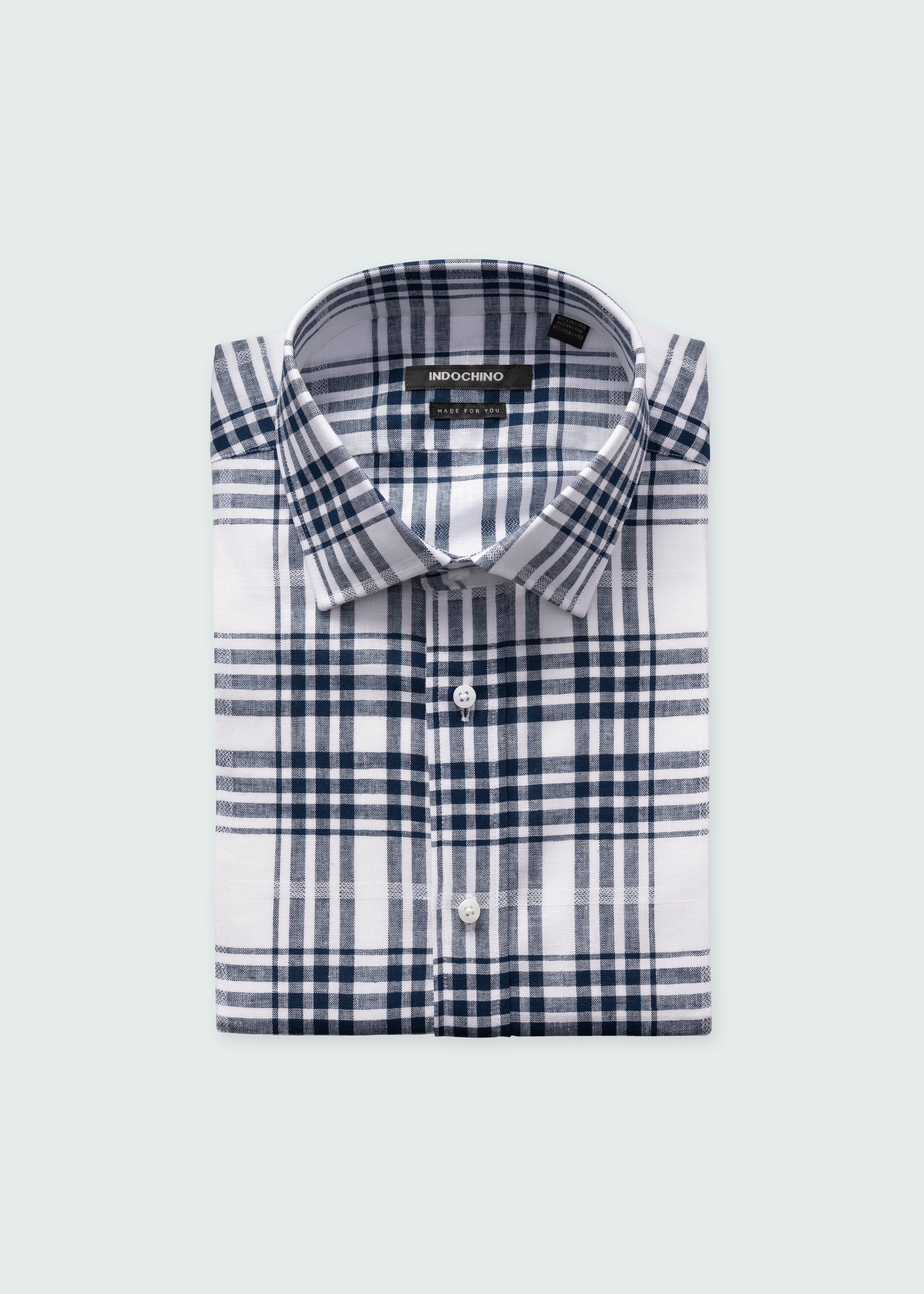 Indochino Men's Custom Kyre Animal Print Blue Shirt | 100% Cotton