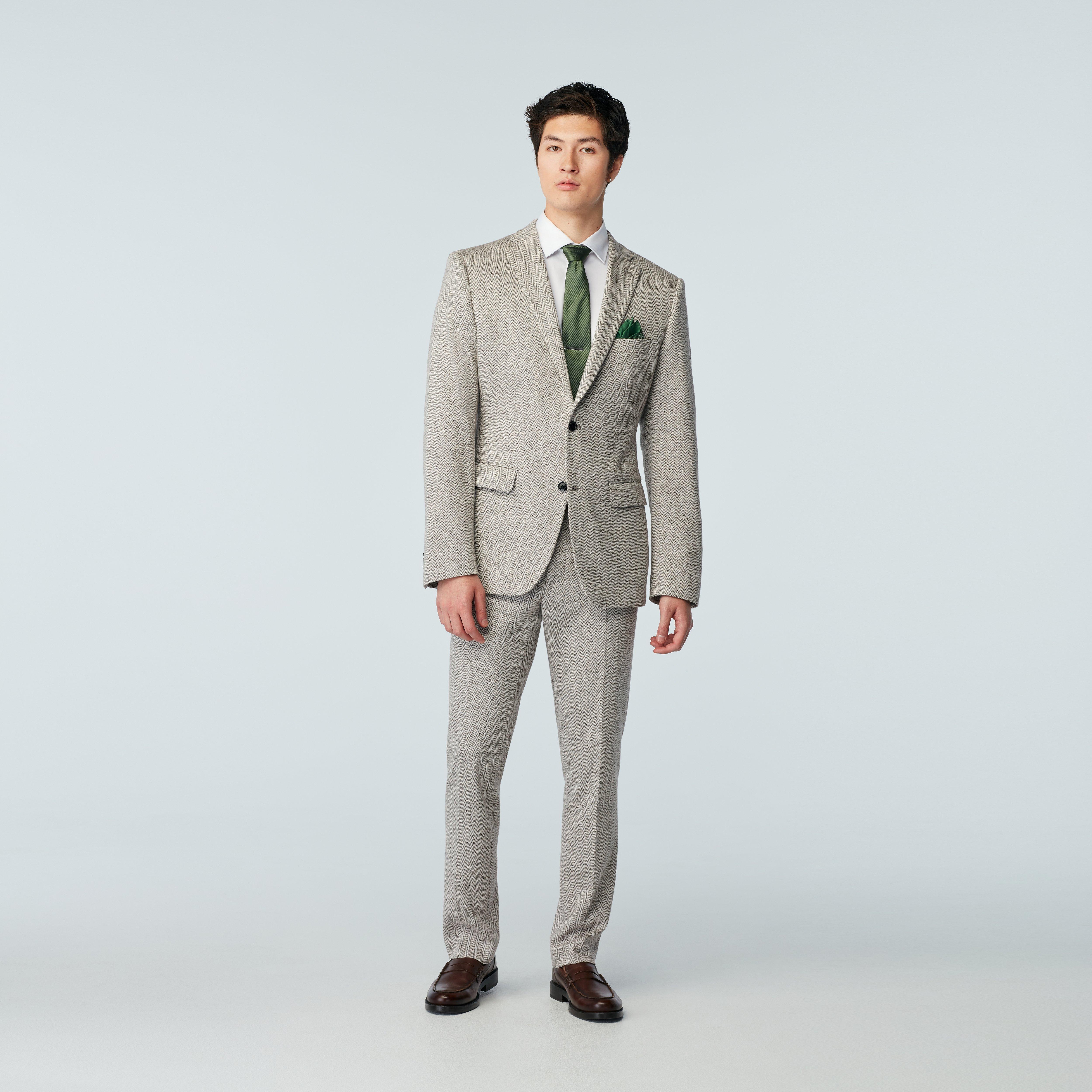 Custom Suits Made For You - Marsala Herringbone Light Brown Suit ...