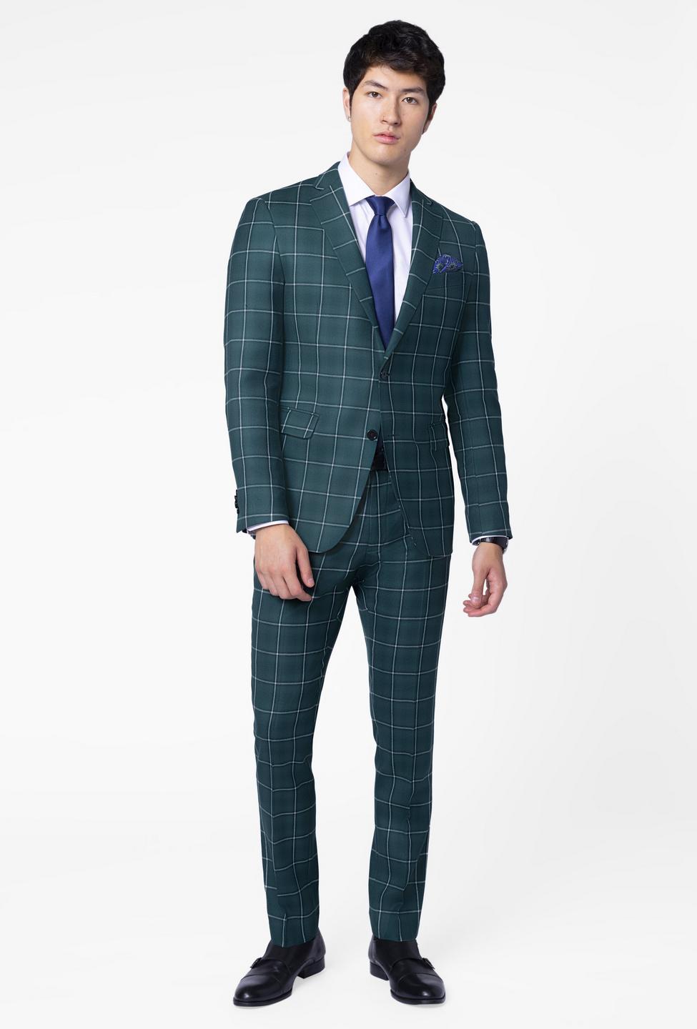 Durham Windowpane Hunter Green Suit