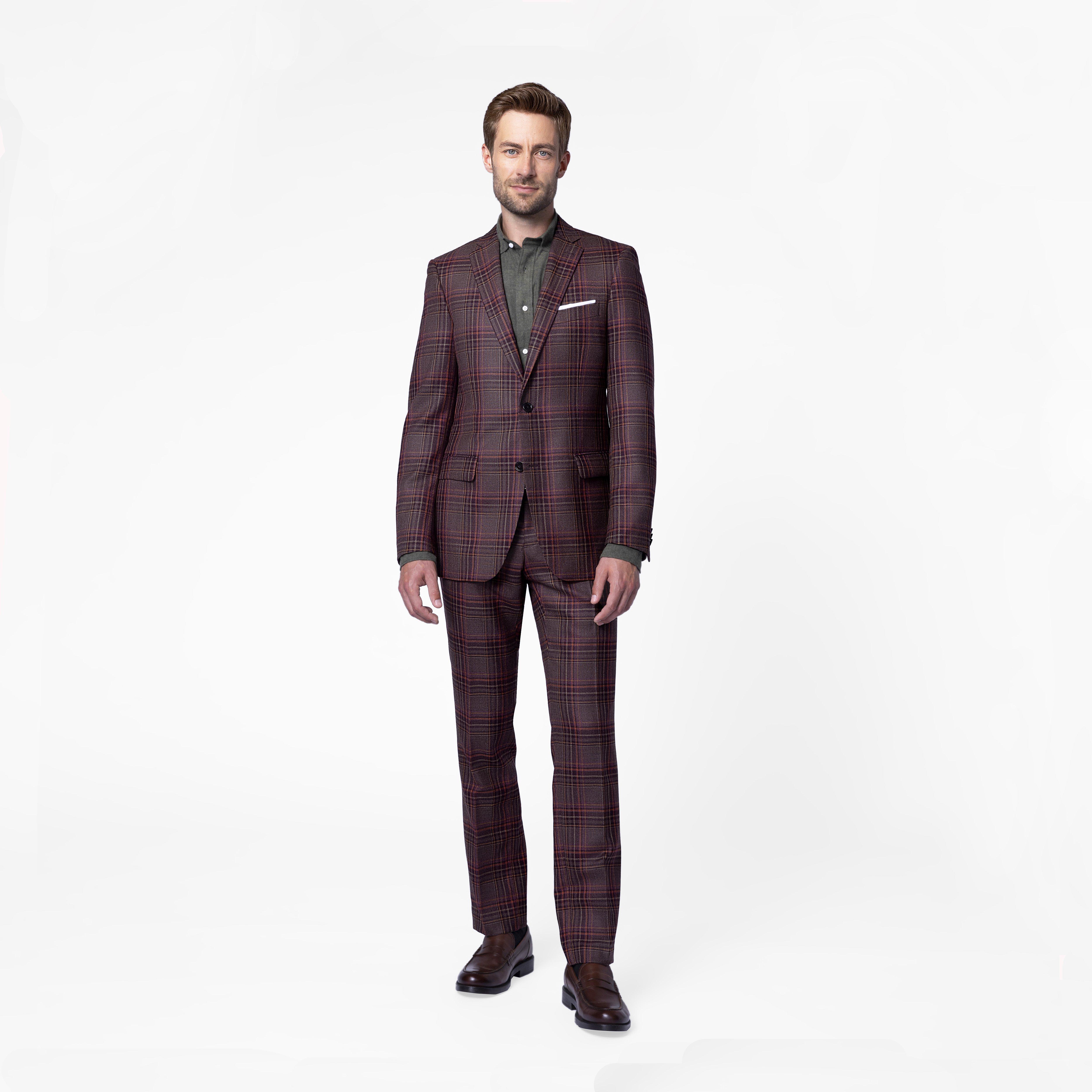 Custom Suits Made For You - Jedburgh Glen Check Brown Suit | INDOCHINO