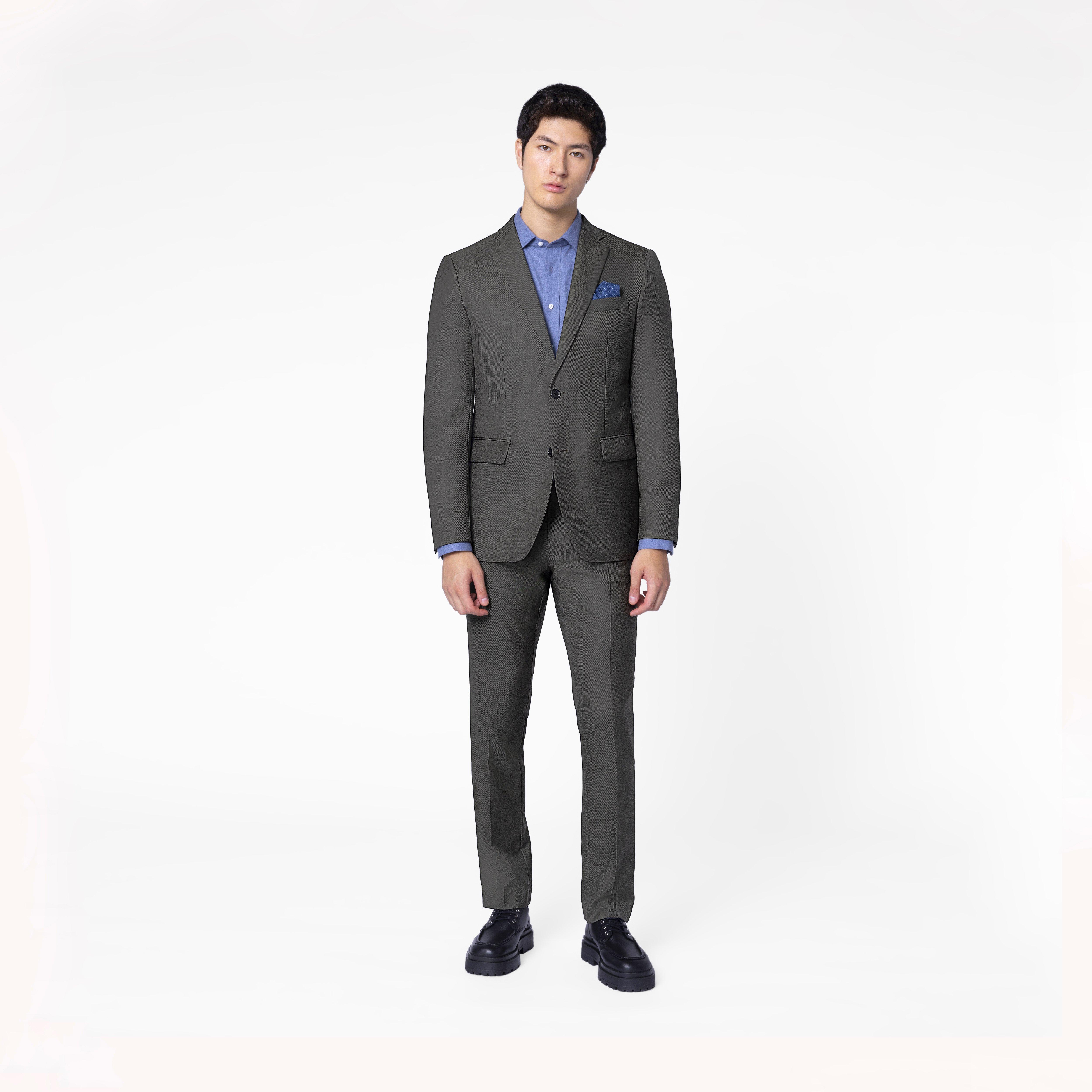 Custom Suits Made For You - Johnby Twill Olive Suit | INDOCHINO