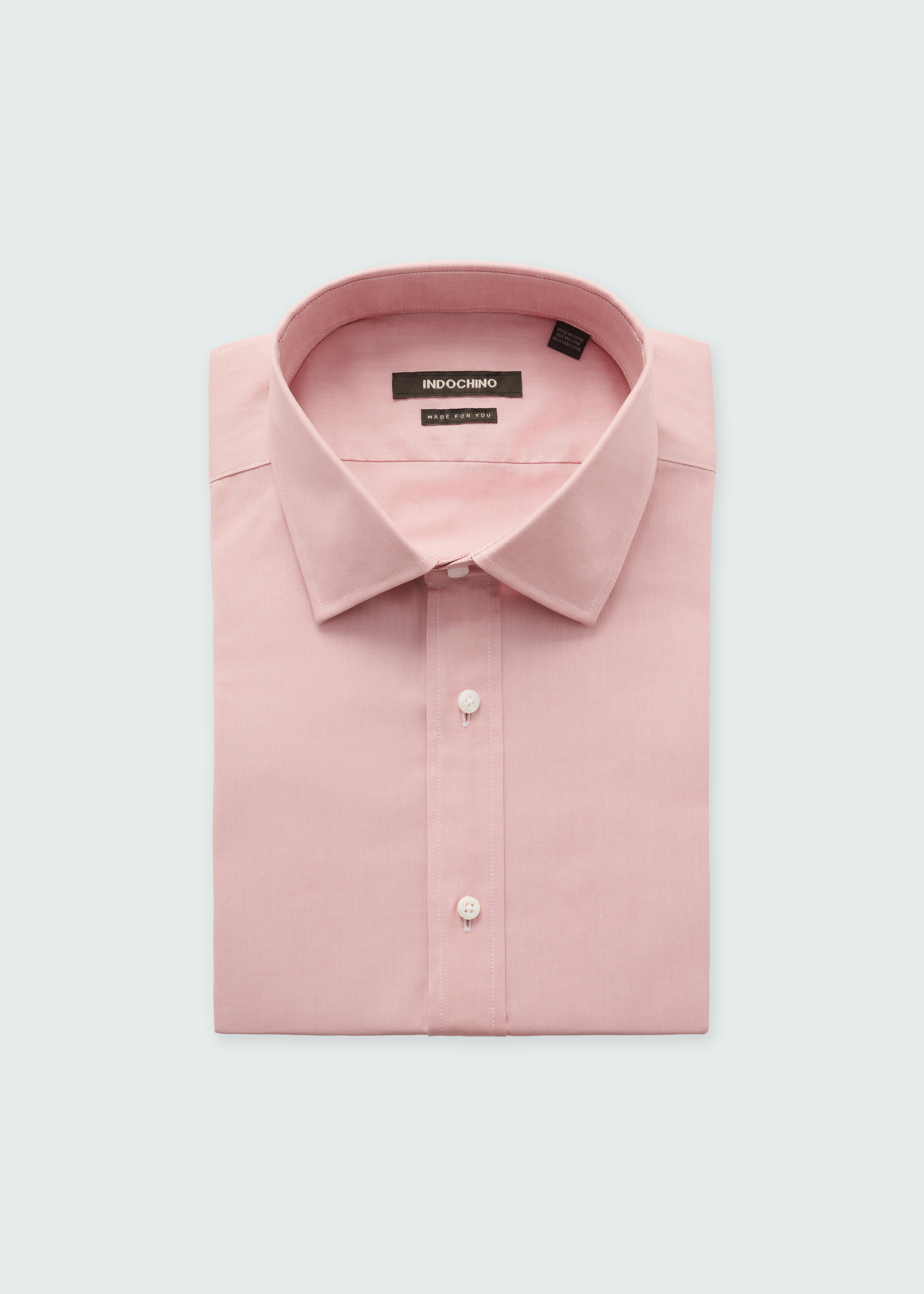Men's Custom Shirts - Hailey Cotton Stretch Pink Shirt | INDOCHINO