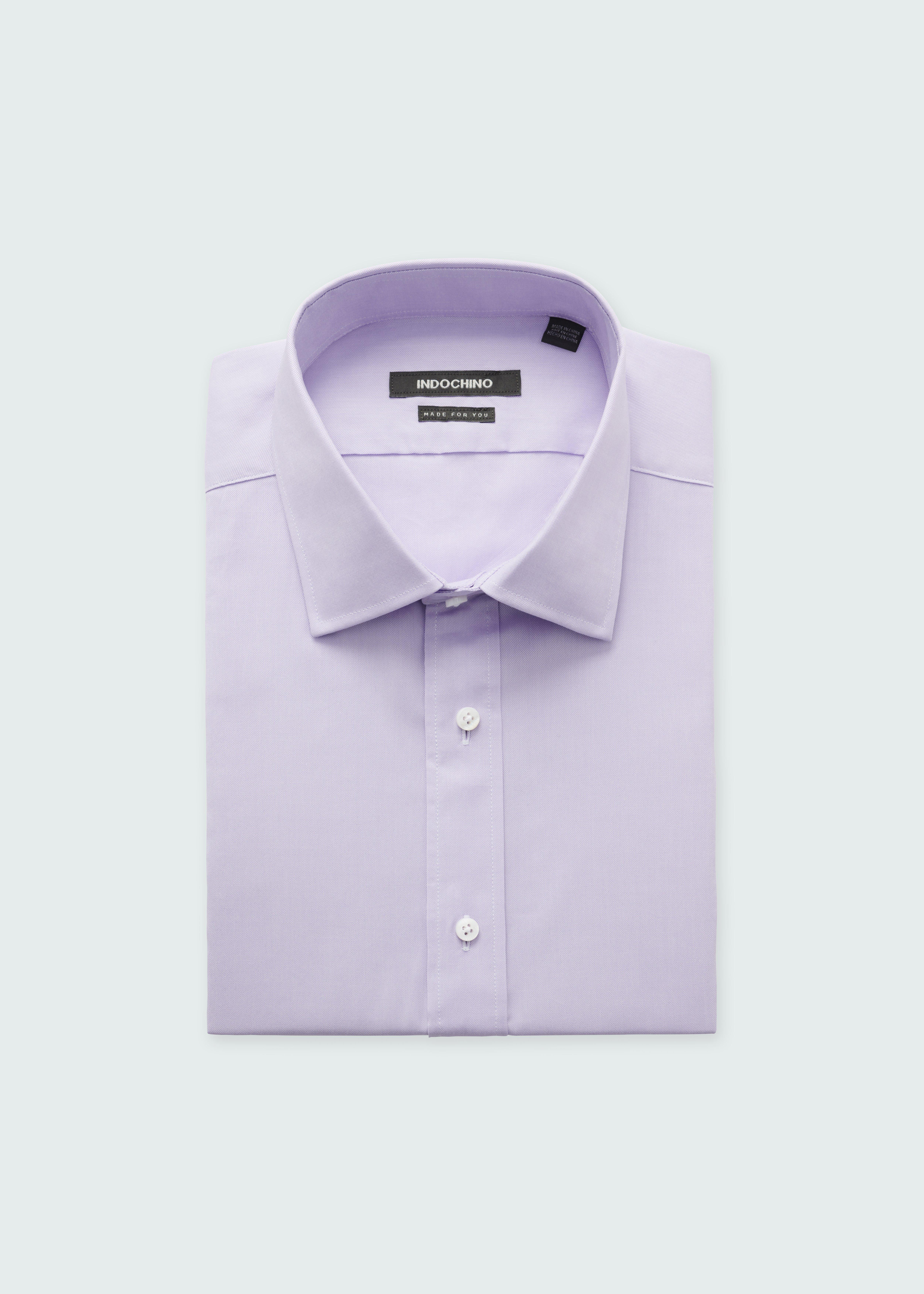 Men's Custom Shirts - Hailey Cotton Stretch Lavender Shirt | INDOCHINO