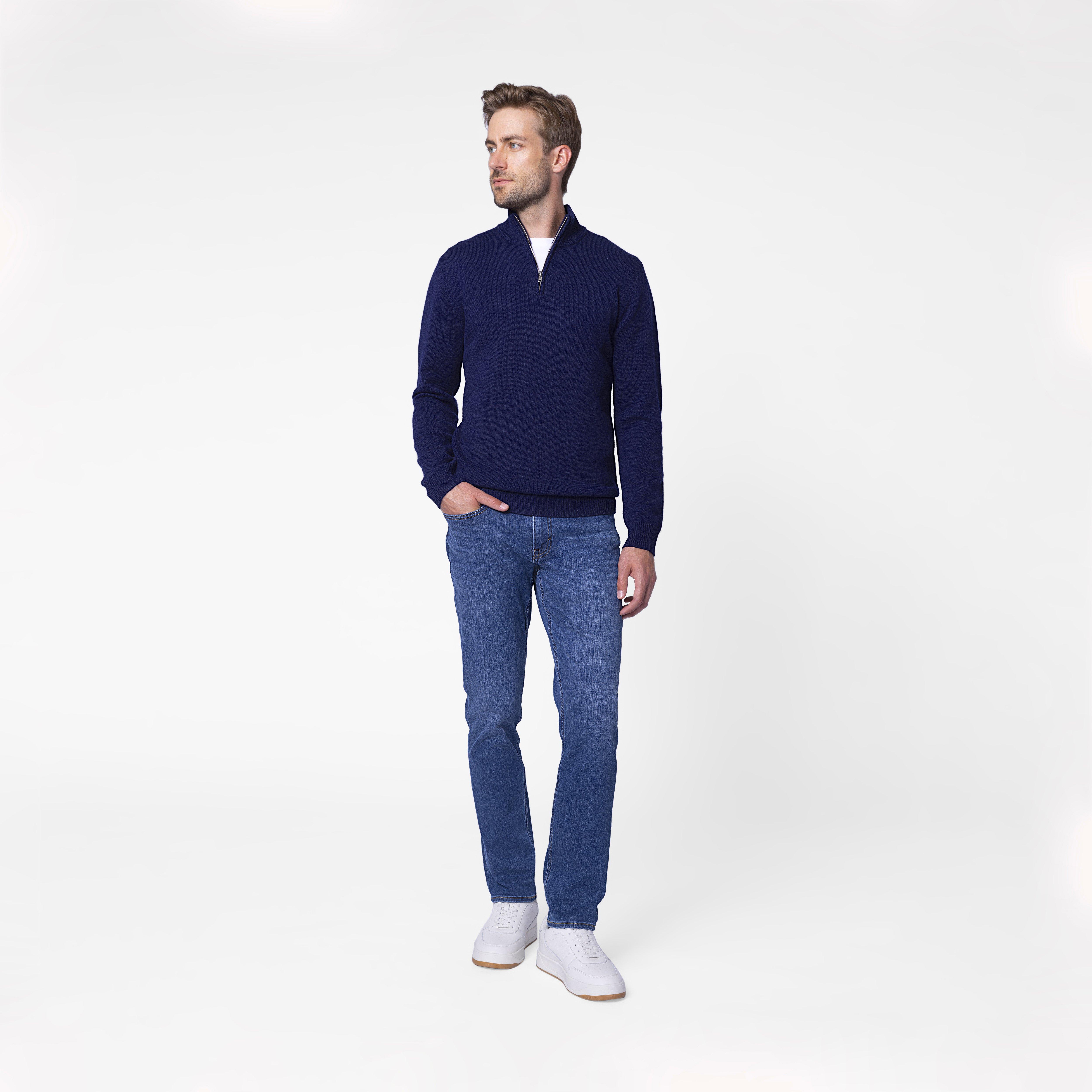3628 Navy Blue Zip Up Coat
