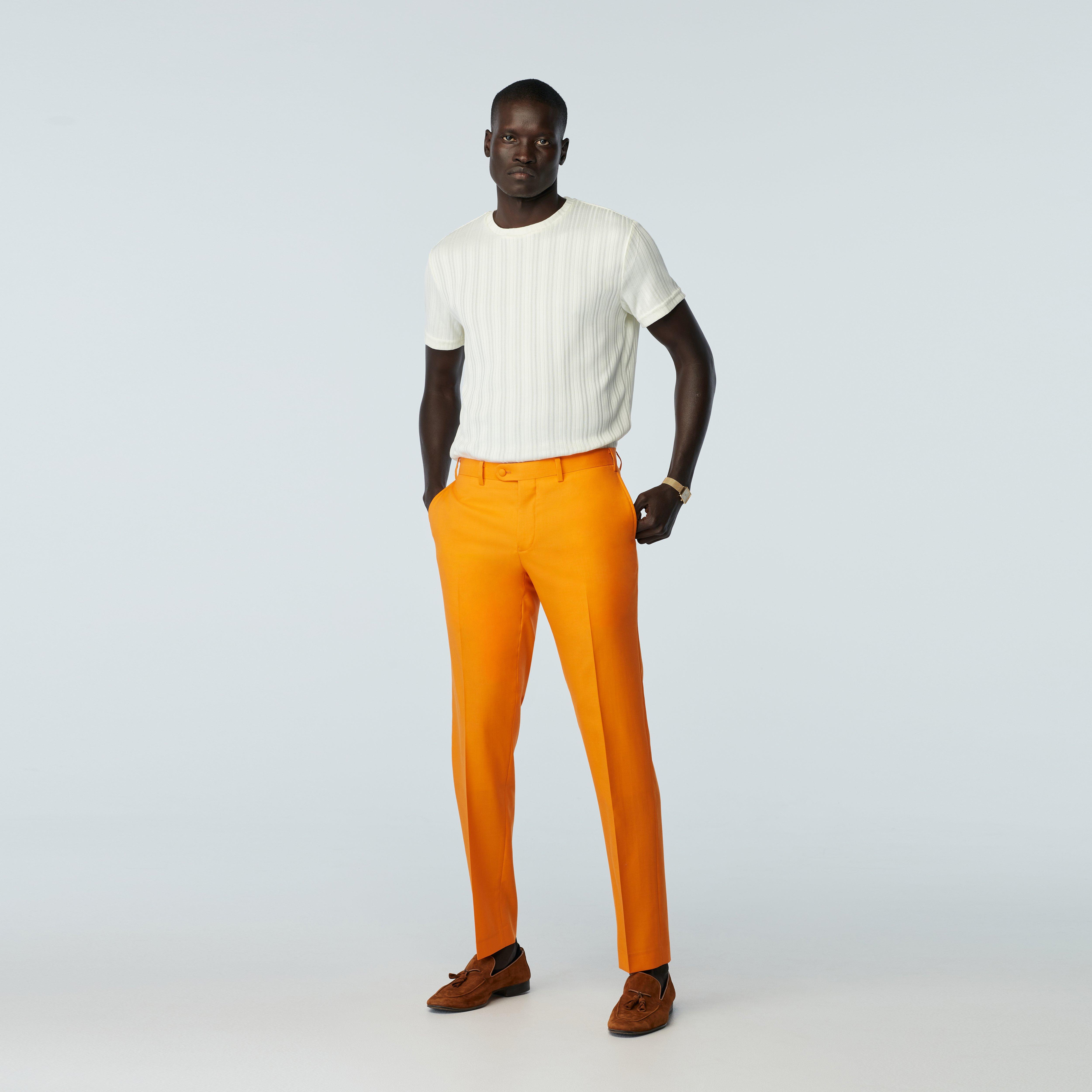 Custom Pants Made For You - Harrogate Orange Pants | INDOCHINO