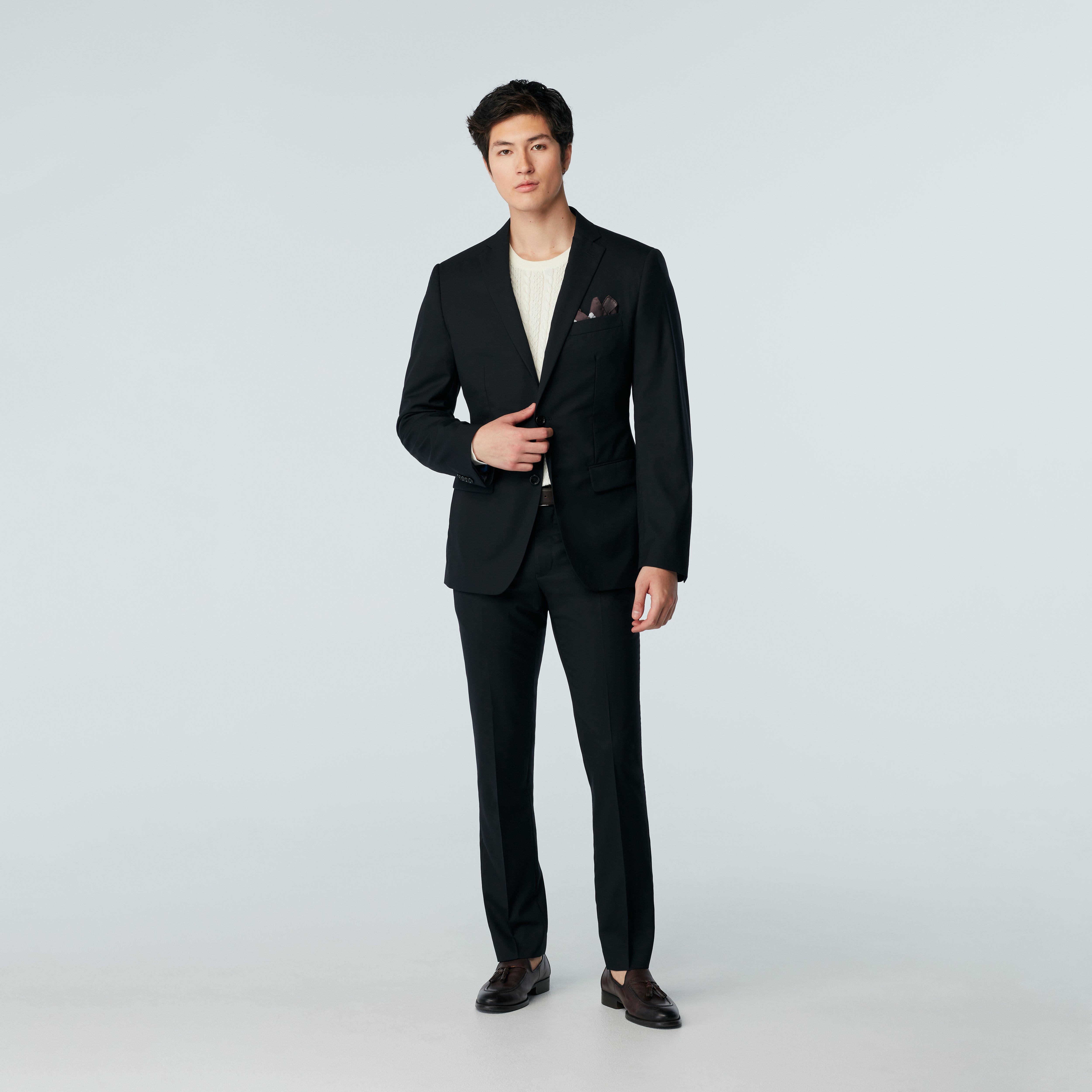 Haddington Wool Silk Black Blazer