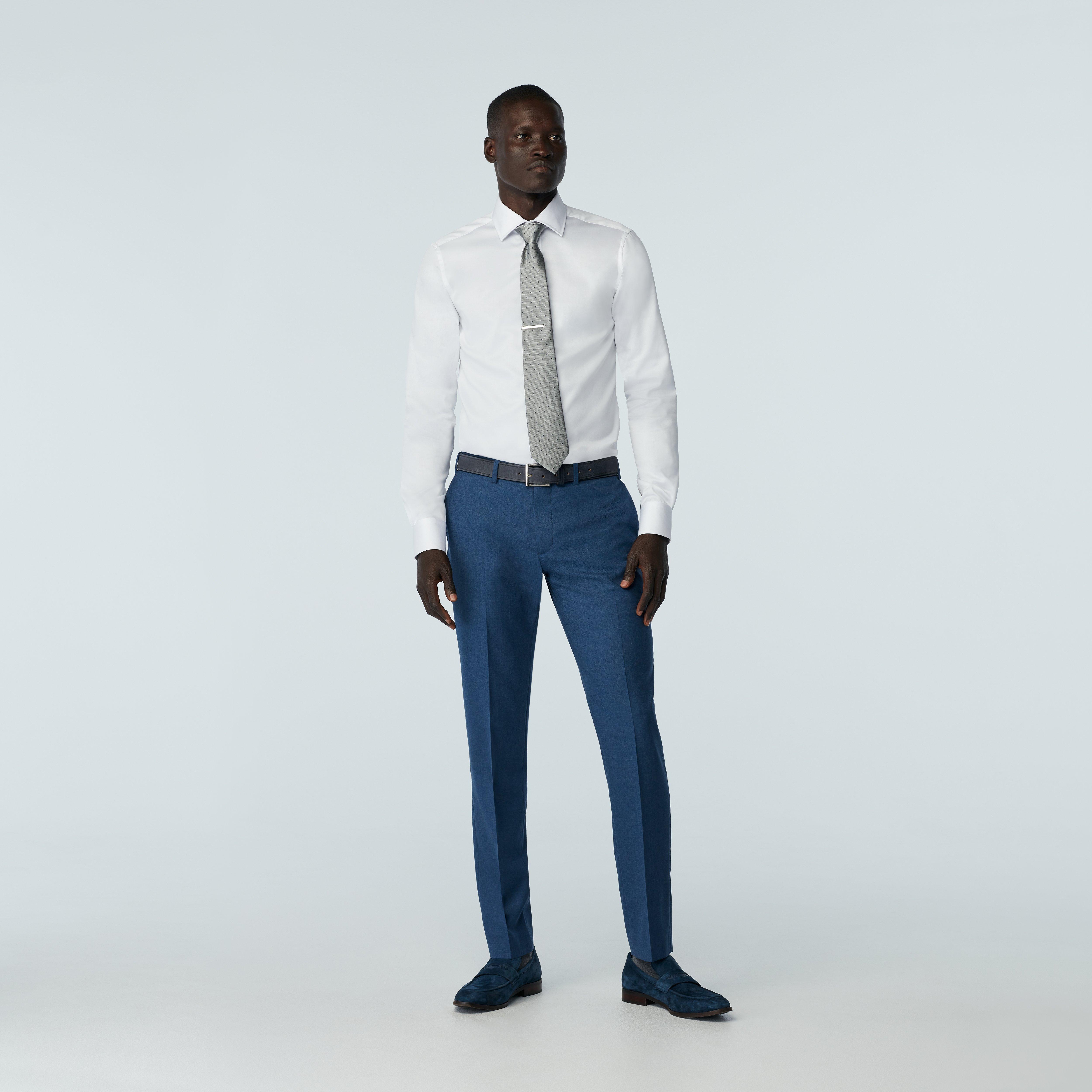 Haddington Wool Silk Blue Pants