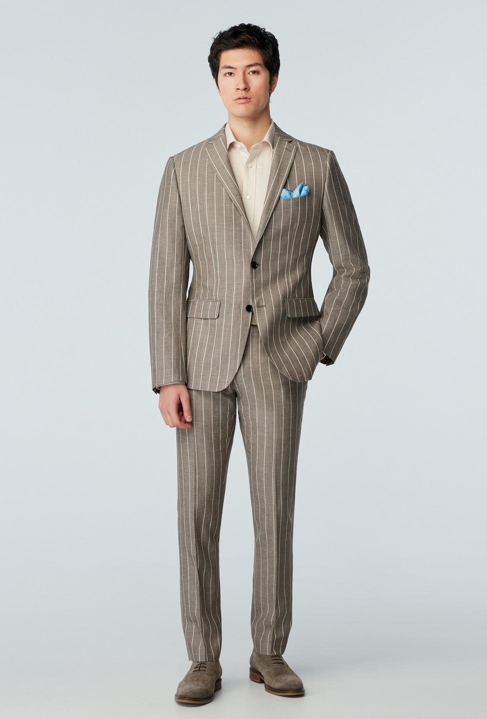 Kingsbury Wide Stripe Brown Suit