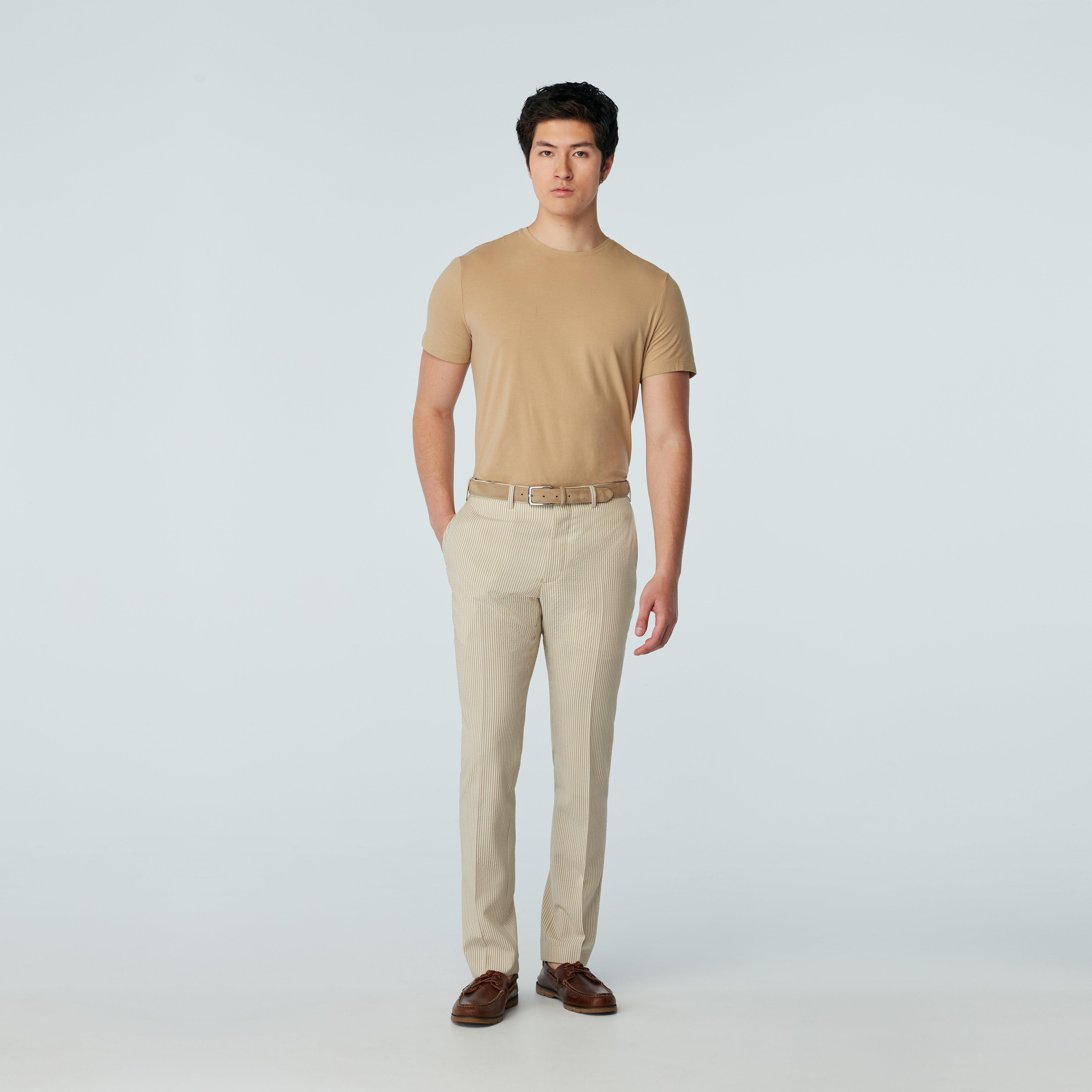Custom Pants Made For You Loddon Stripe Sand Pants INDOCHINO