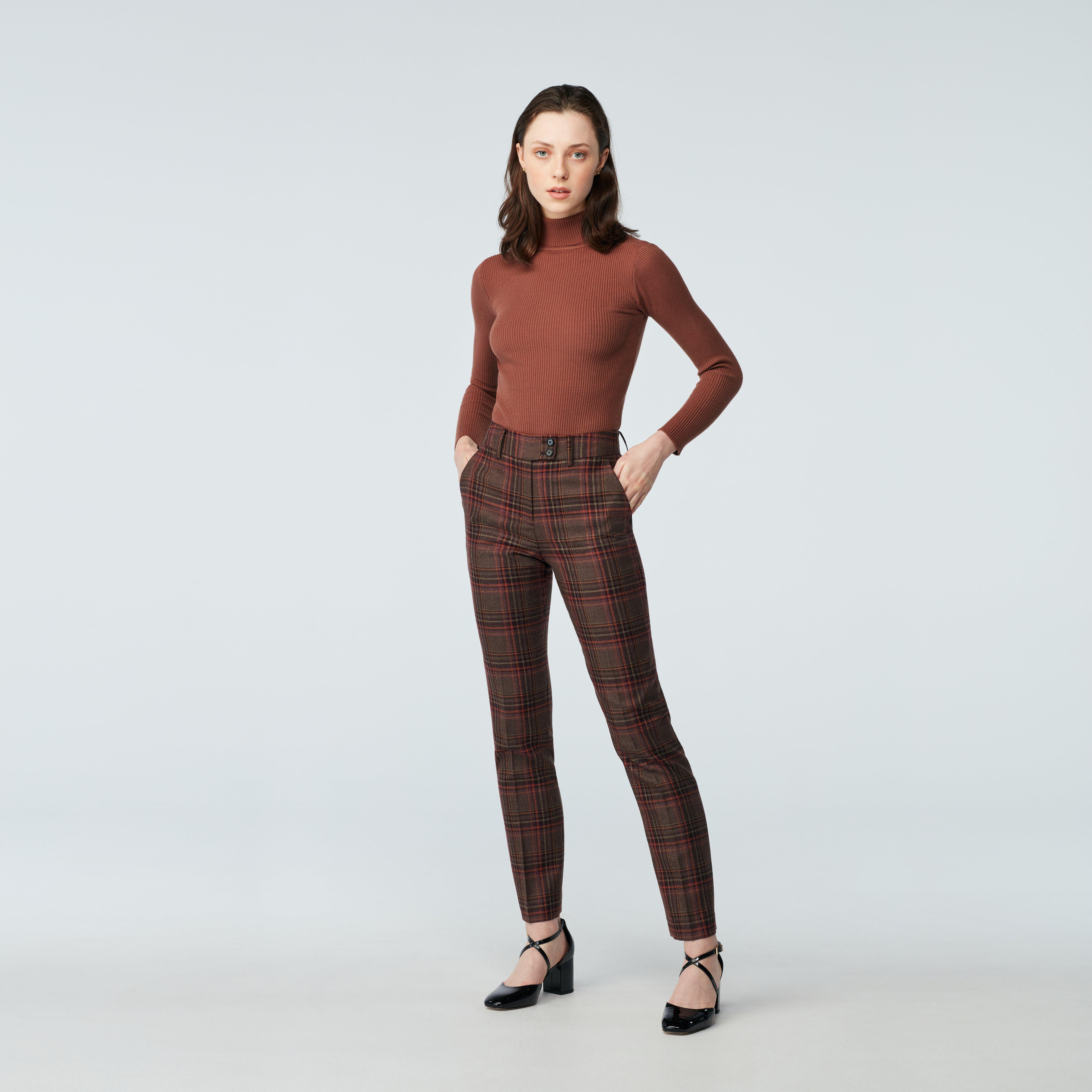 Custom Pants Made For You - Jedburgh Glen Check Brown Pants