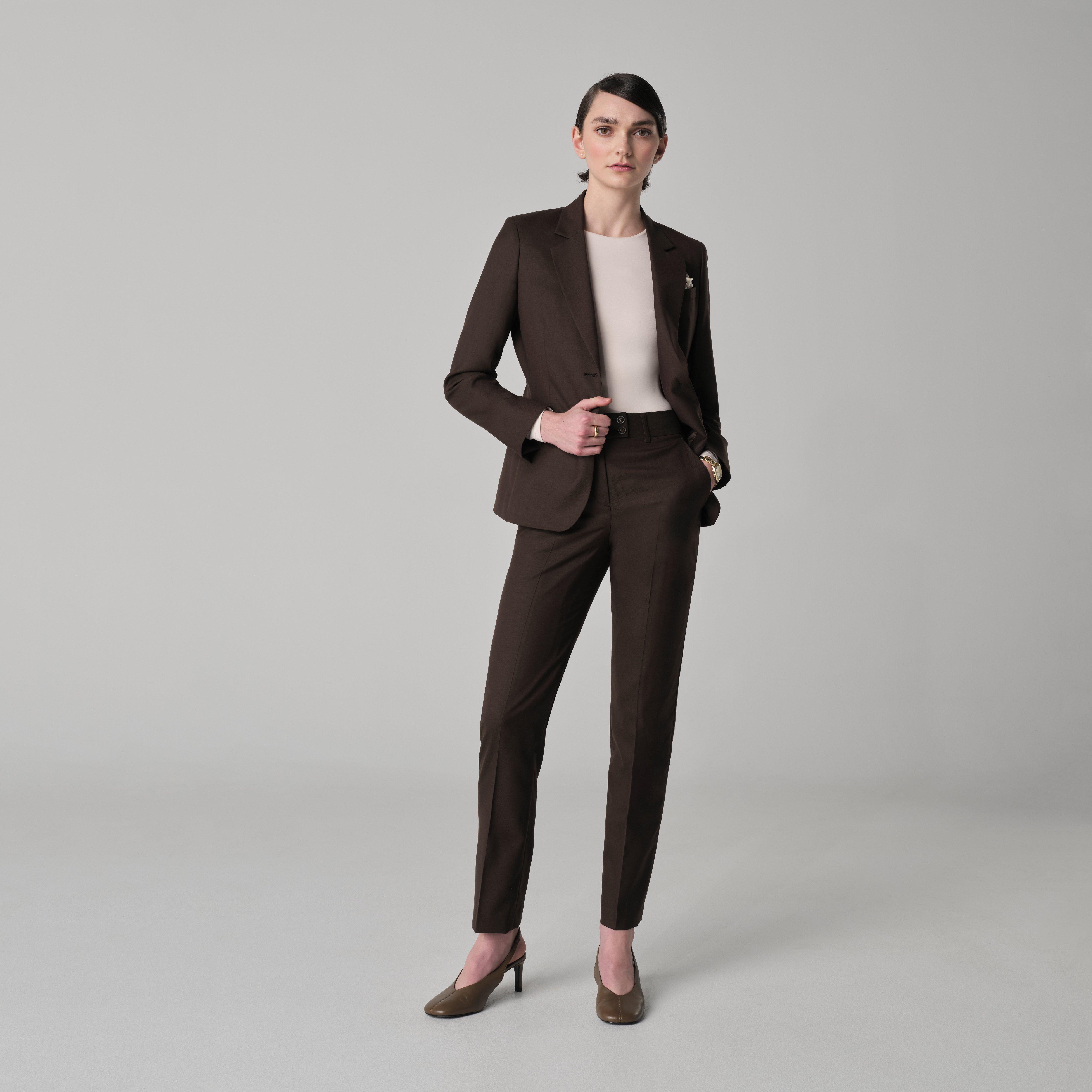 Women's Brown Longline Blazer