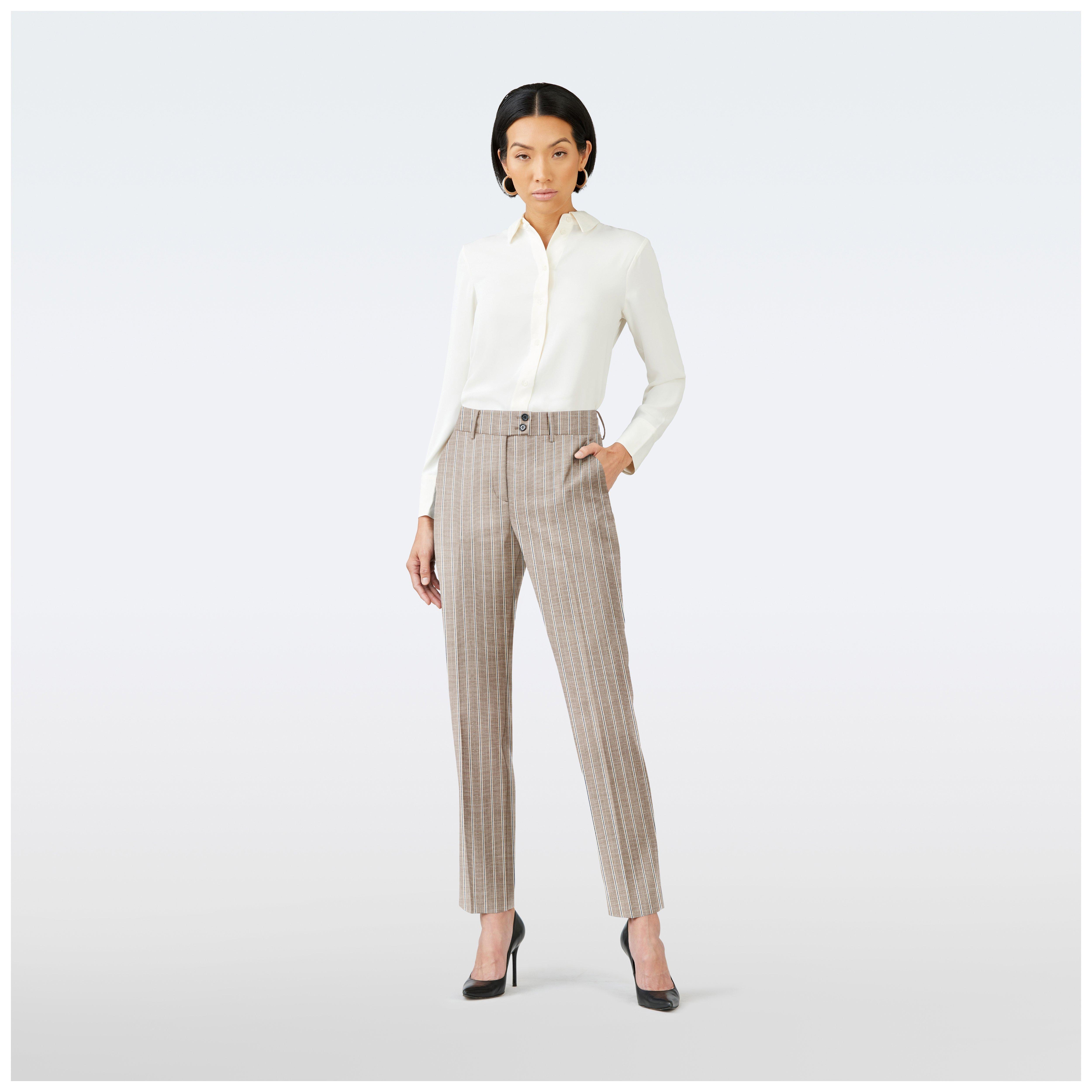 Custom Pants Made For You - Lightcliffe Stripe Sand Pants Women| INDOCHINO