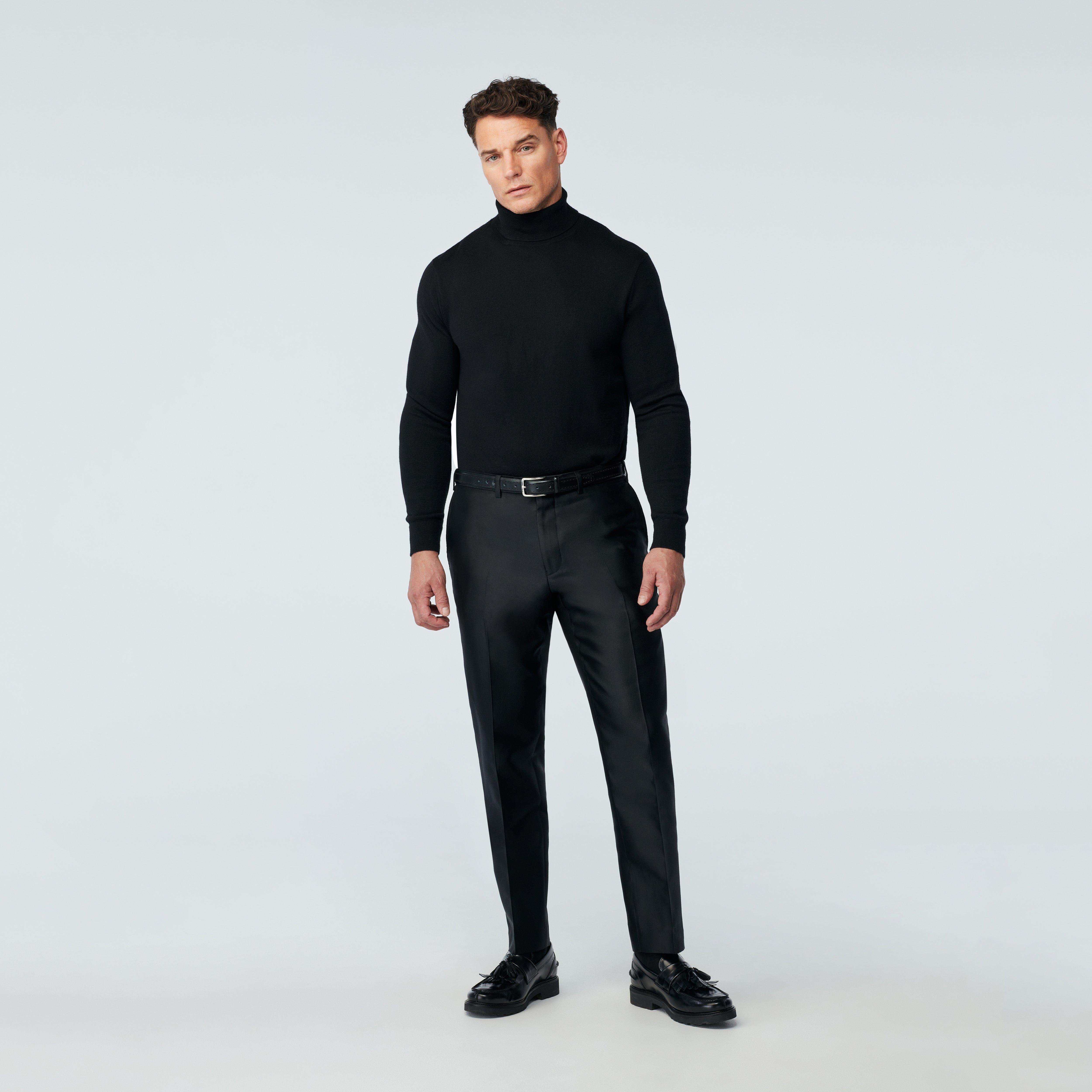 Custom Pants Made For You - Hythe Silk Wool Black Pants | INDOCHINO