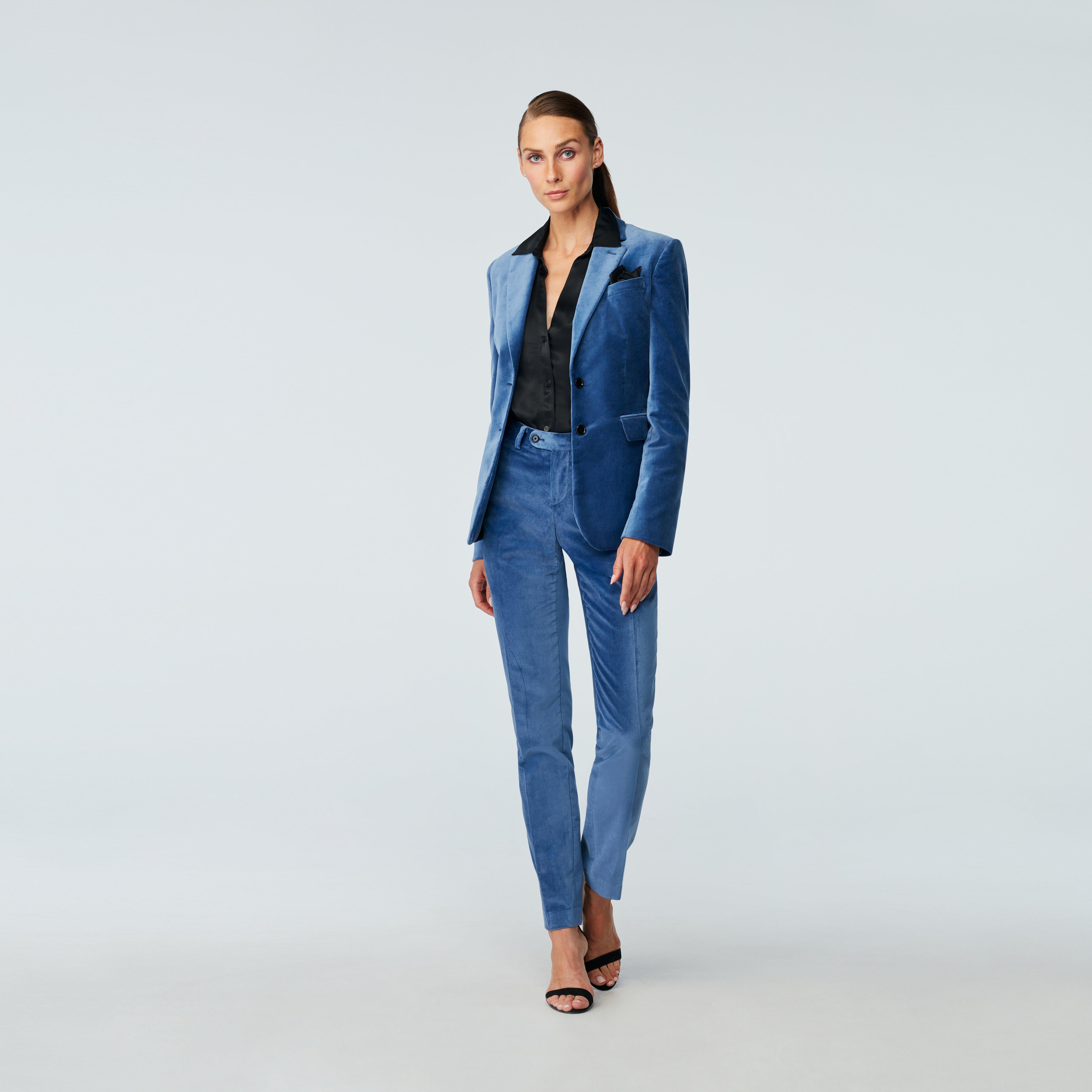 Women's Heather Plain Blazer,Blue