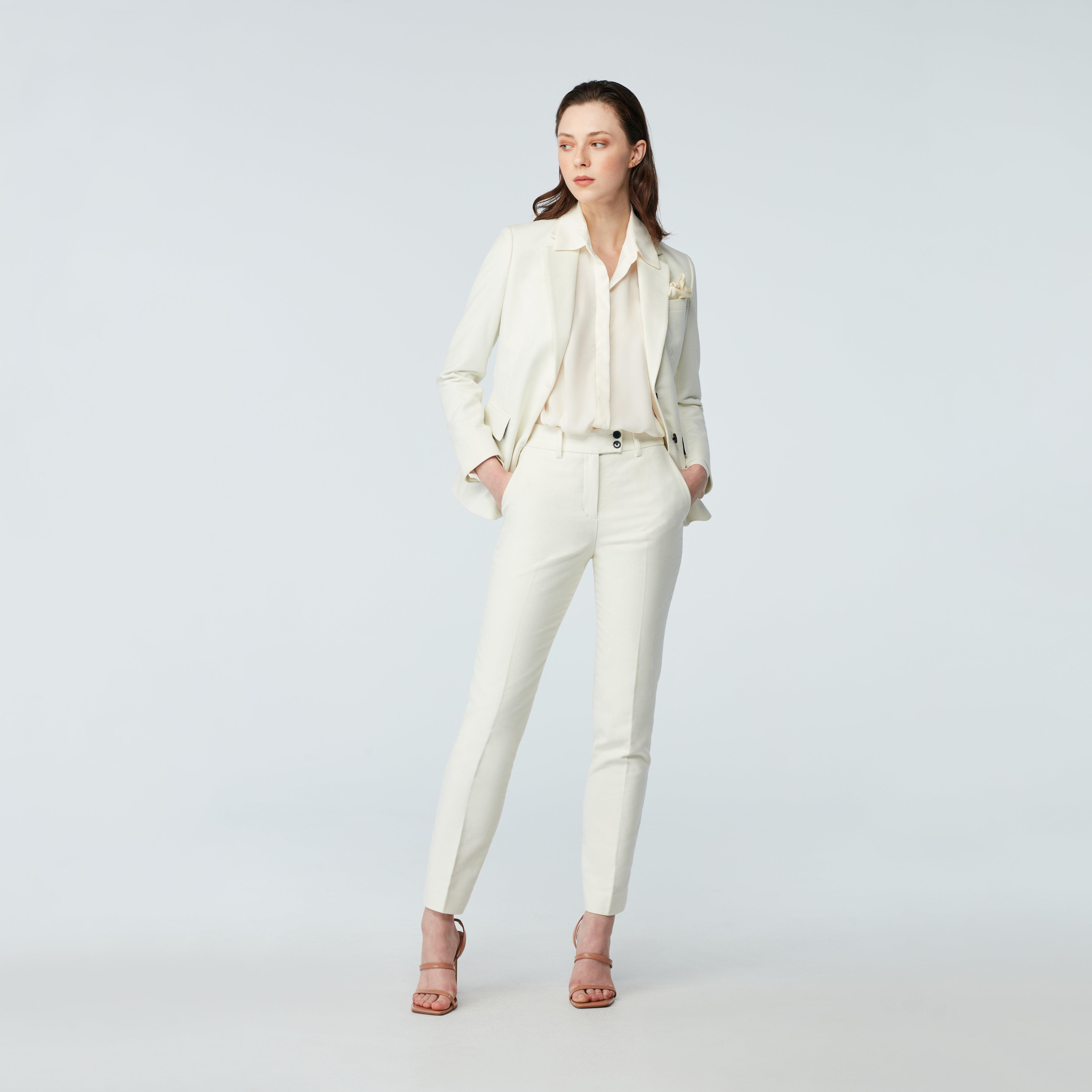Custom Blazers Made For You Fleetwood Moleskin Cream Blazer Women INDOCHINO