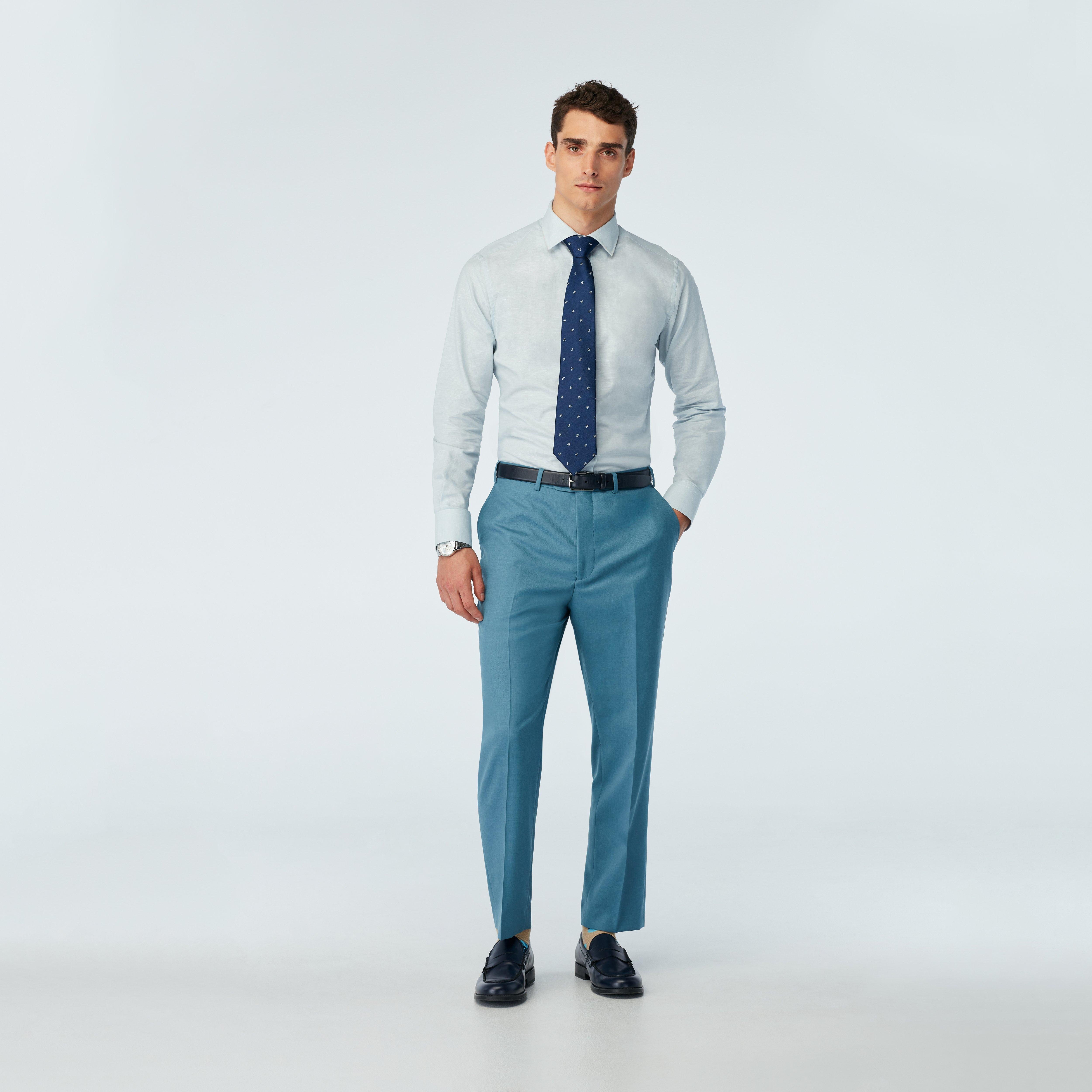 Men's Custom Pants - Harrogate Stone Blue Pants | INDOCHINO