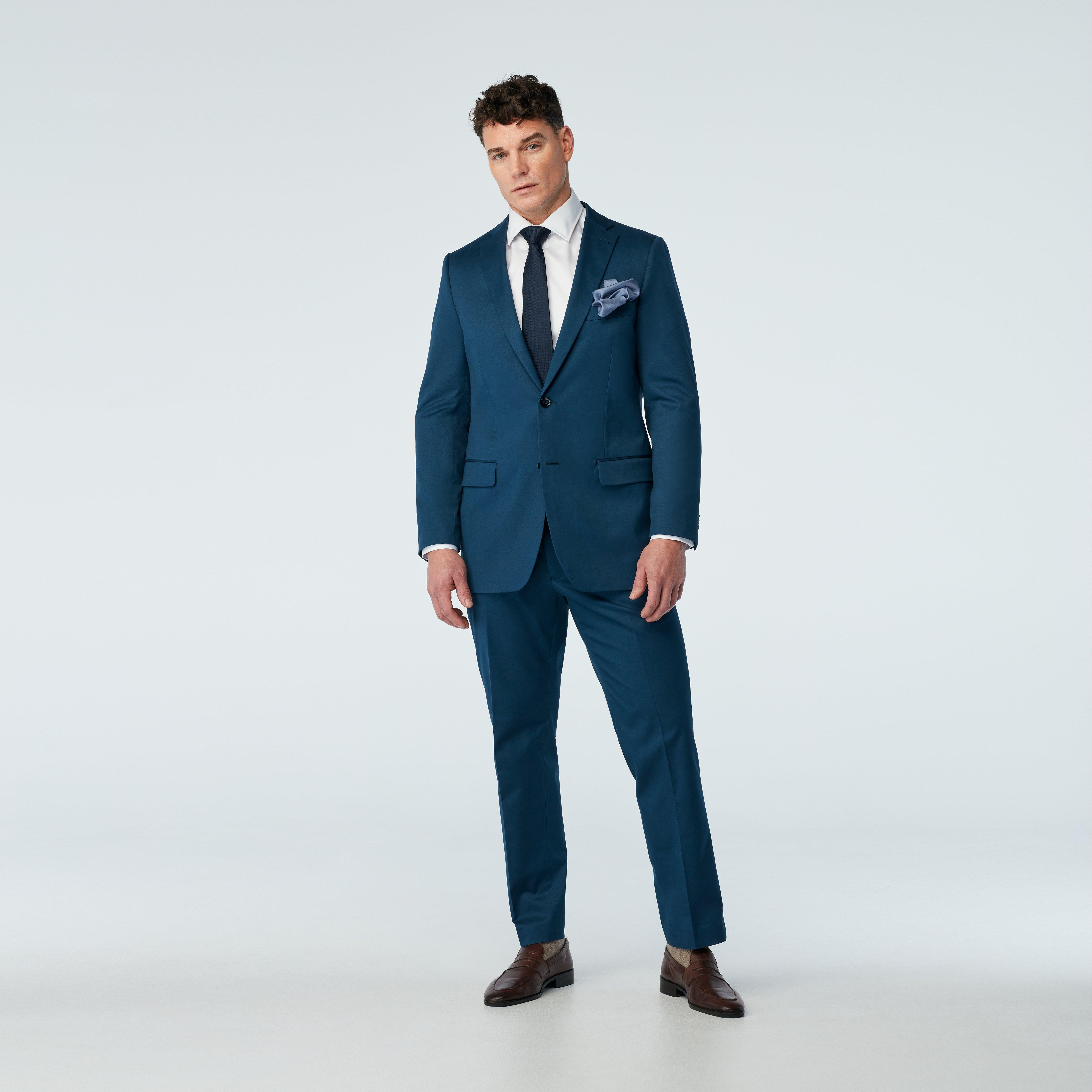 Men's Custom Suits Hartley Cotton Stretch Navy Suit INDOCHINO