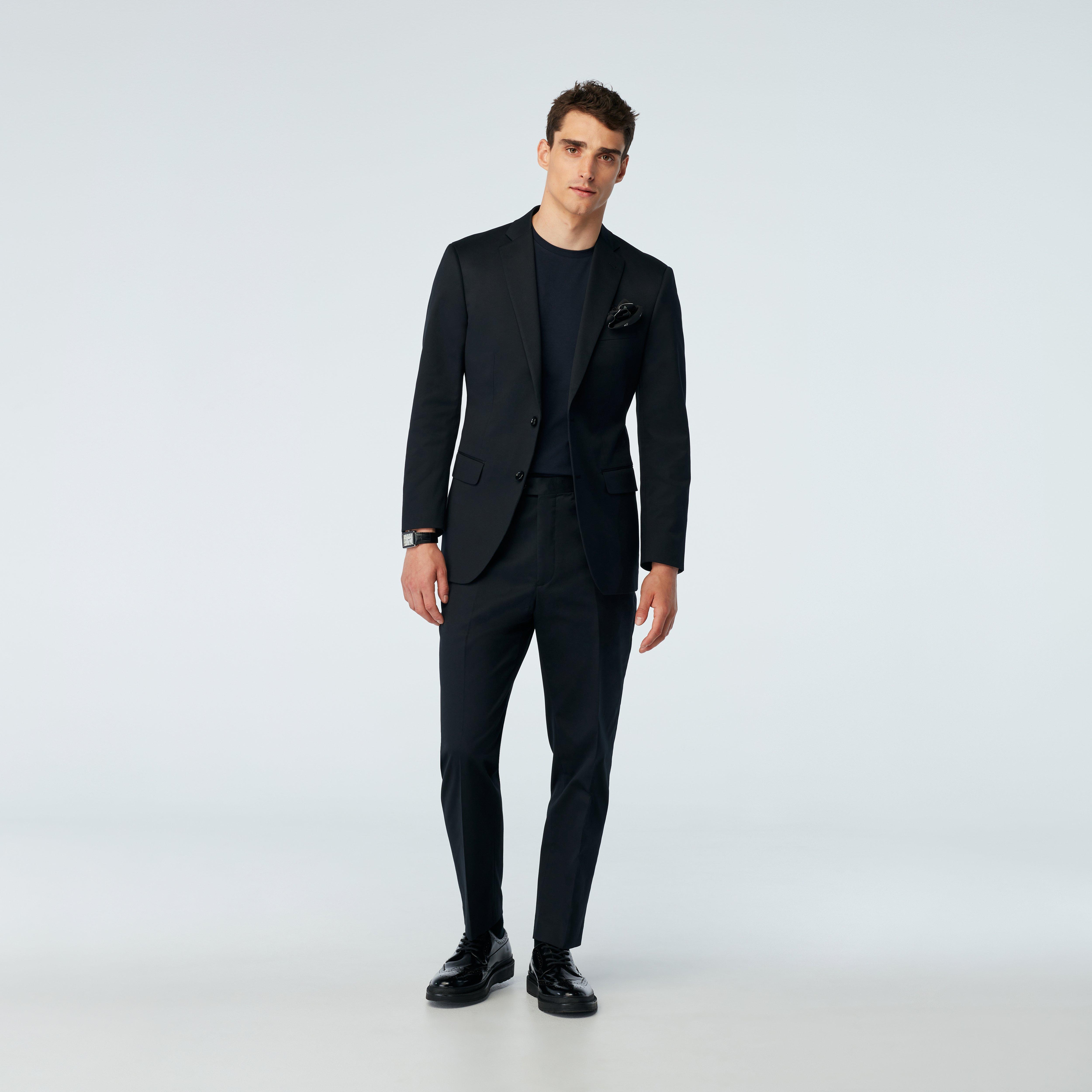 Men's Custom Suits - Hartley Cotton Stretch Black Suit | INDOCHINO