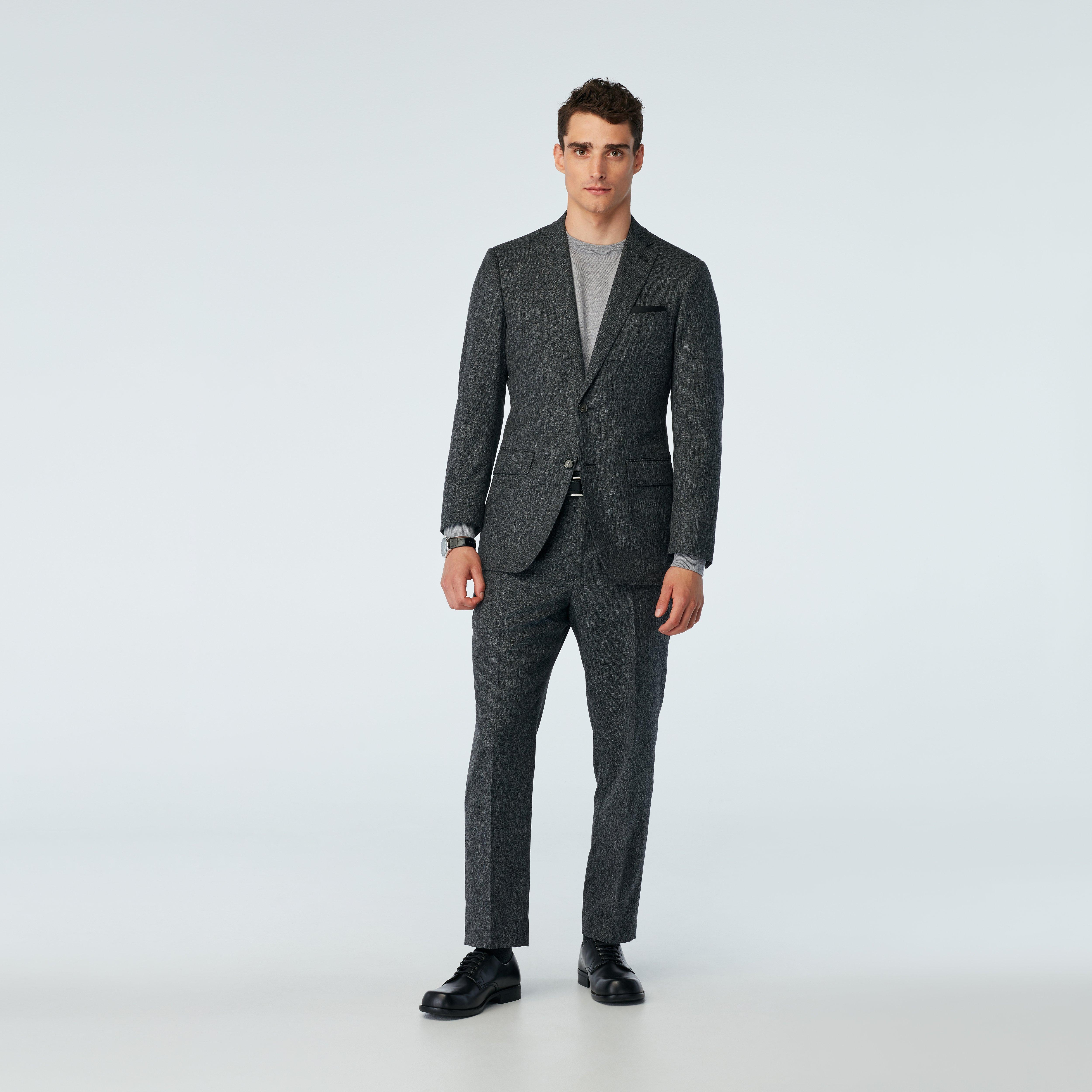 Men's Custom Suits - Marche Wool Blend Stretch Charcoal Suit | INDOCHINO