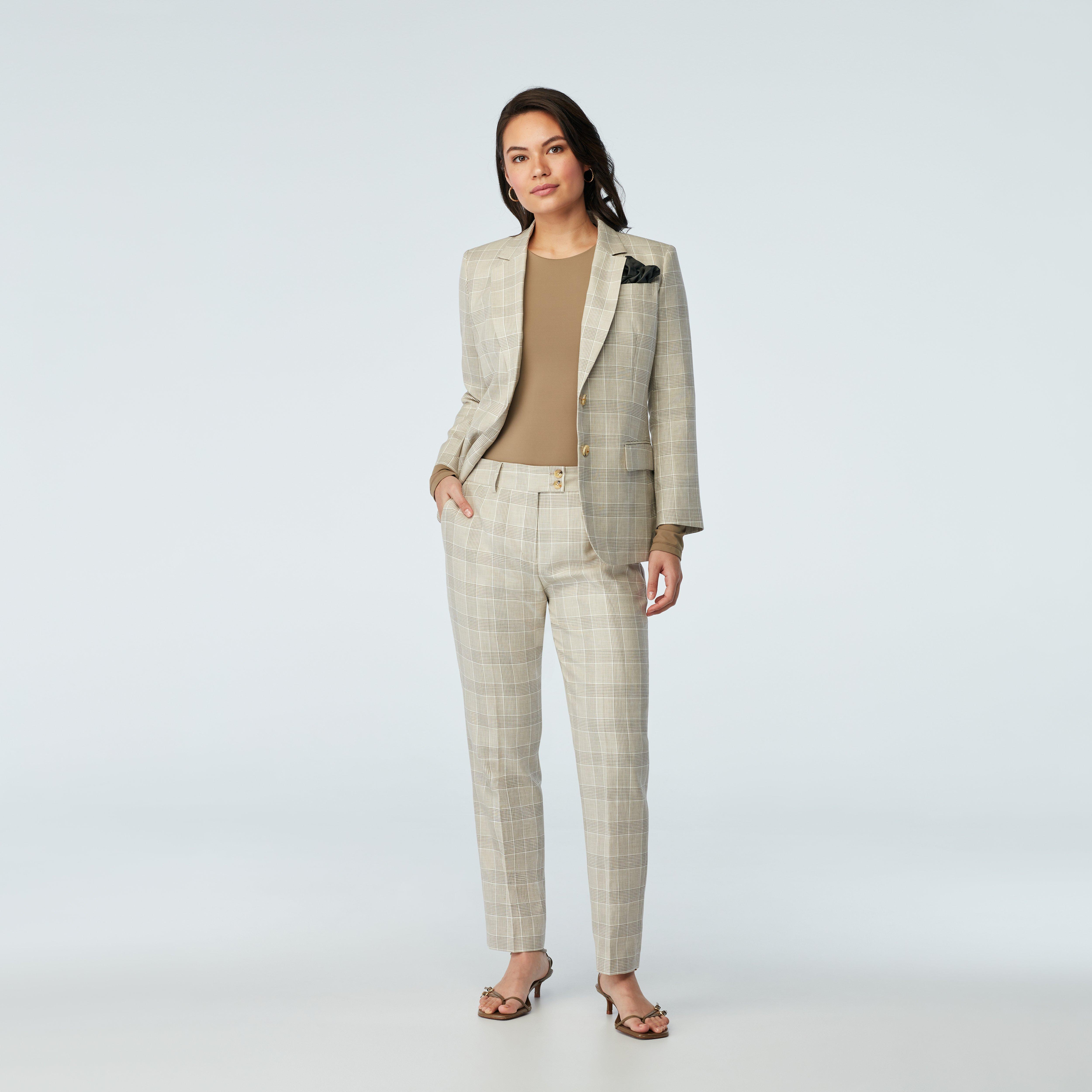 Women's Custom Blazers Outwell Plaid Sand Blazer Women INDOCHINO