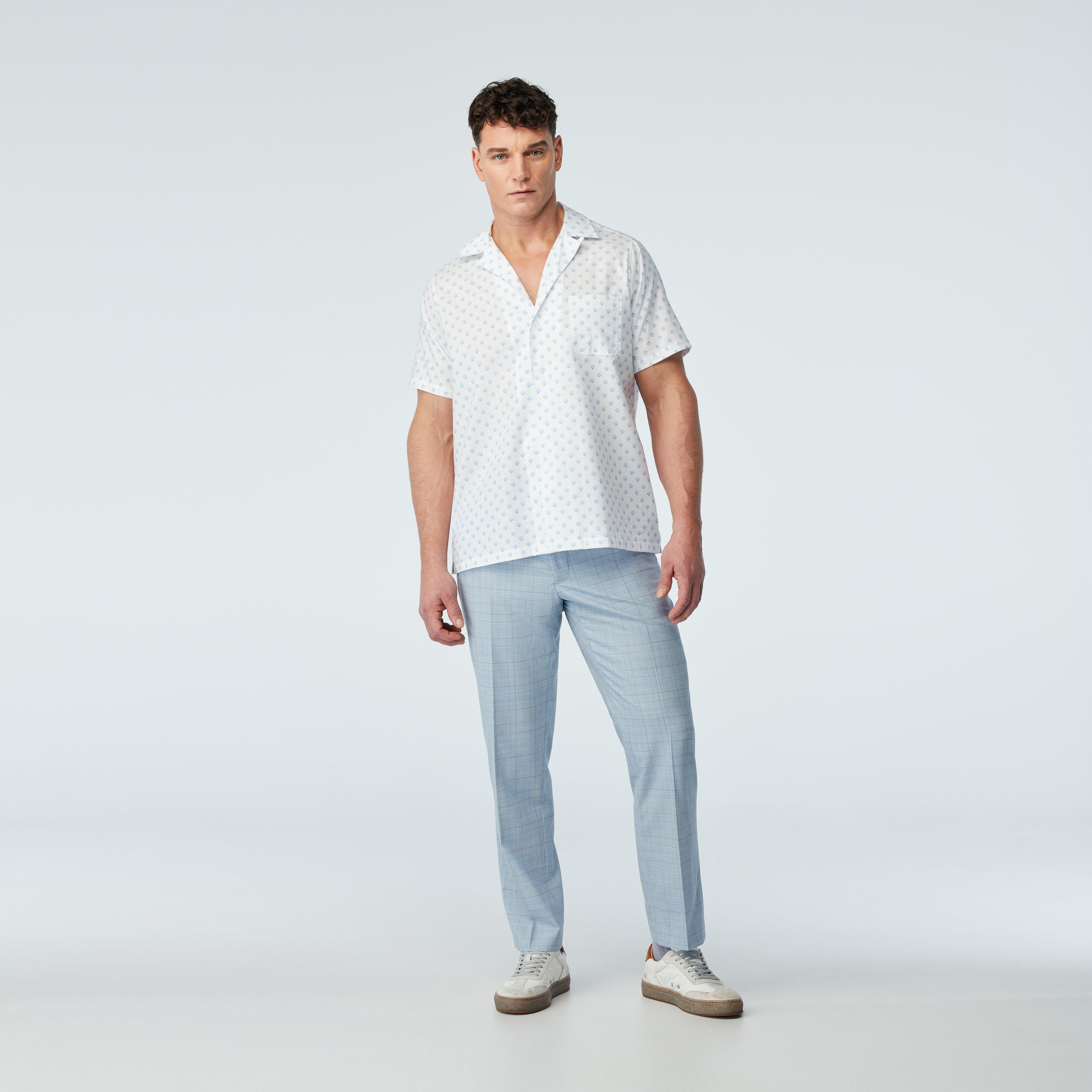 Men's Camp Shirts - Otham Shell Print Camp Shirt | INDOCHINO