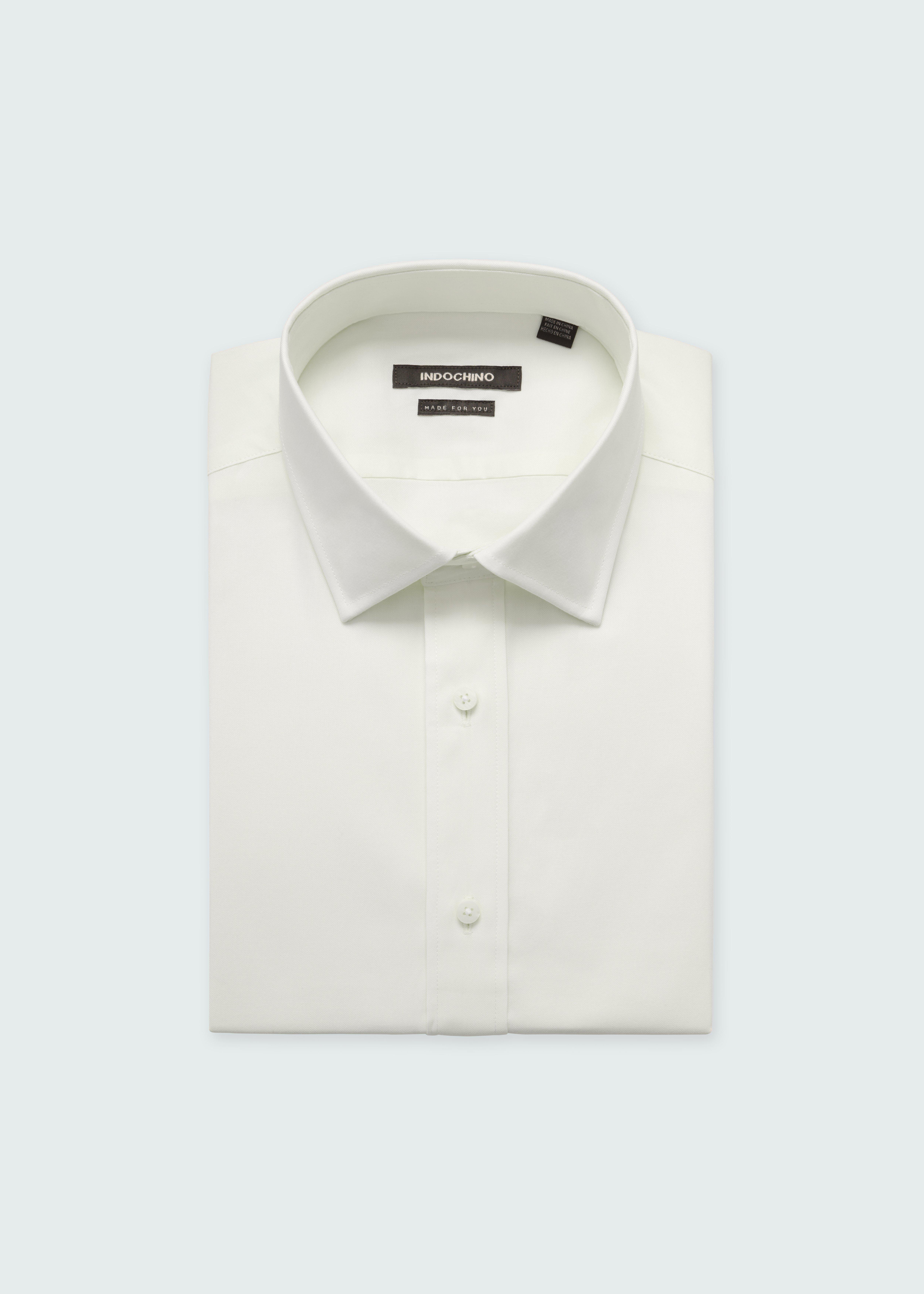 Men's Dress Shirts - Hailey Cotton Stretch Cream Shirt| INDOCHINO